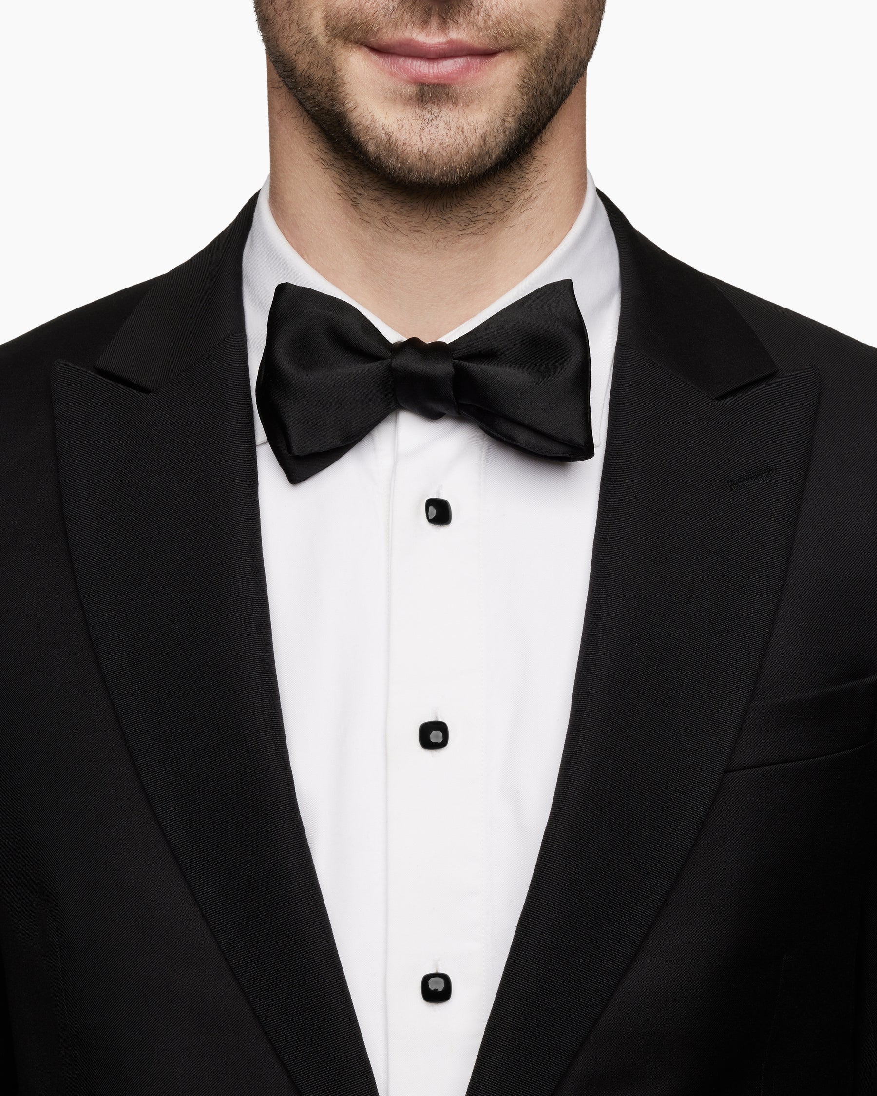 Alternative view of Streamline Cushion Tuxedo Studs in Sterling Silver with Black Onyx