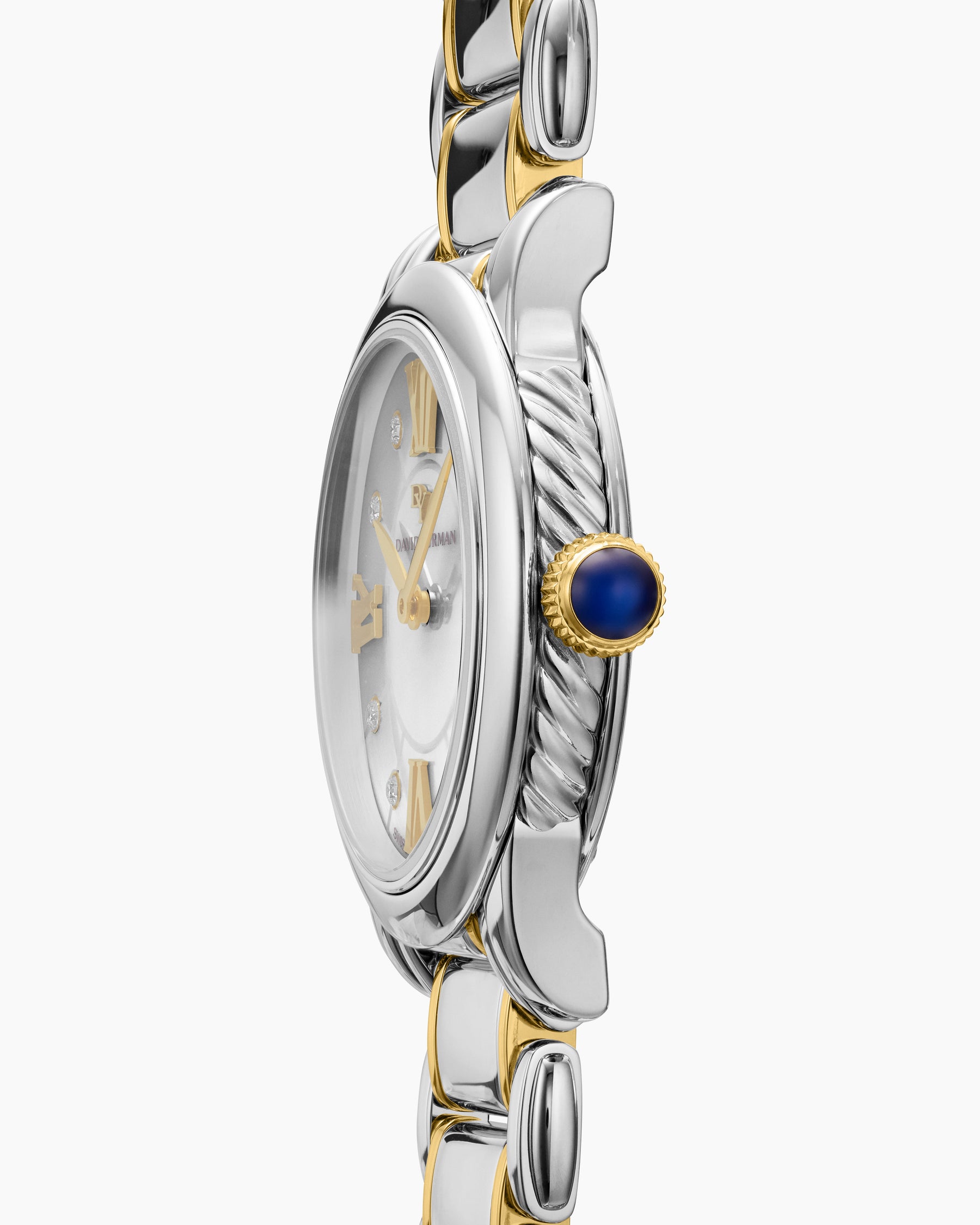 Classic Quartz Watch in Stainless Steel with 18K Yellow Gold and Diamonds, 30mm - Image 3