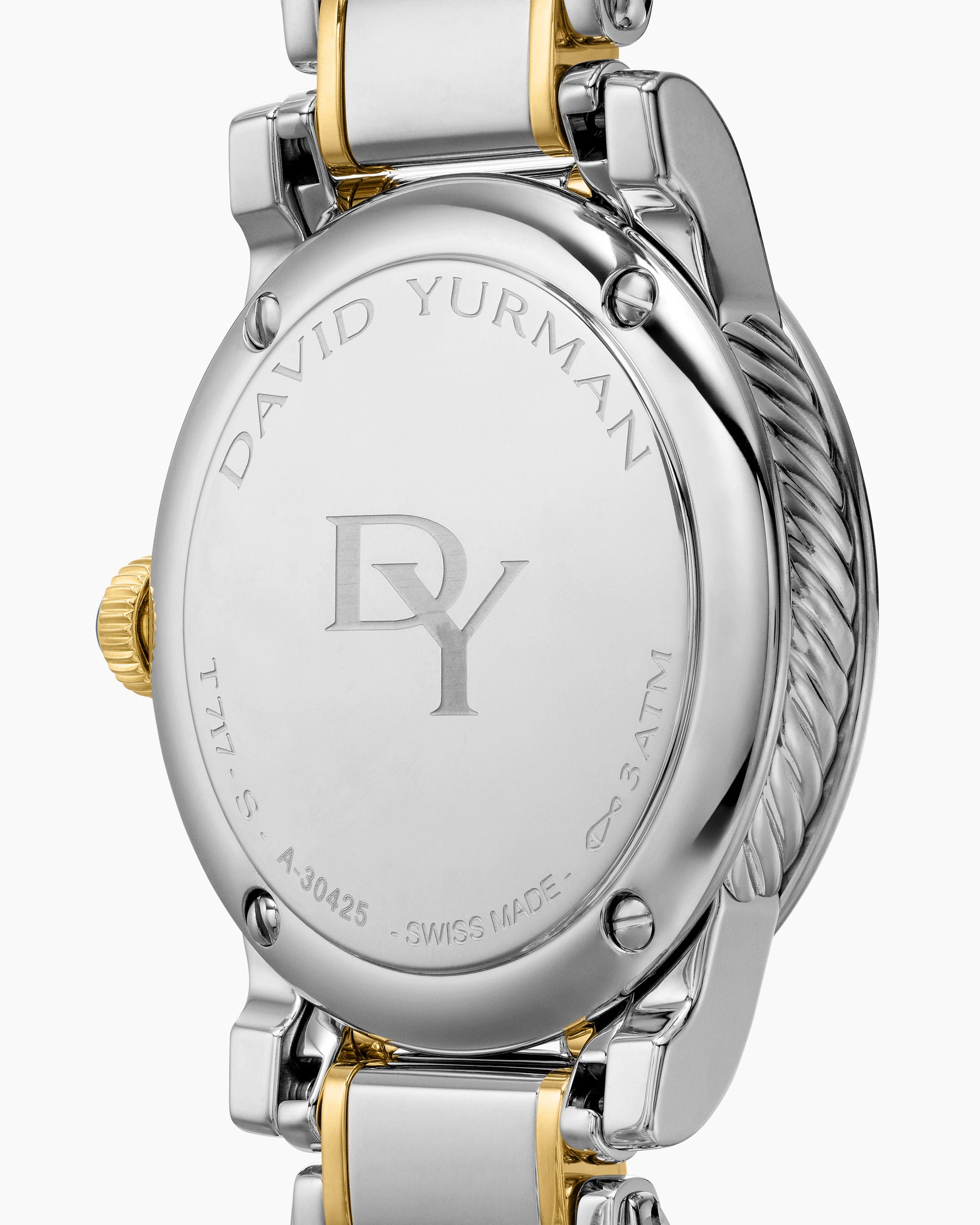 Classic Quartz Watch in Stainless Steel with 18K Yellow Gold and Diamonds, 30mm - Image 4