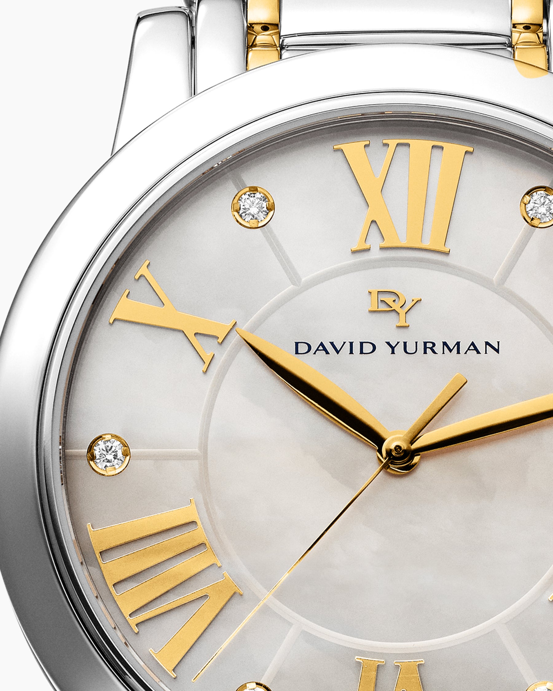 Classic Quartz Watch in Stainless Steel with 18K Yellow Gold and Diamonds, 38mm - Image 6