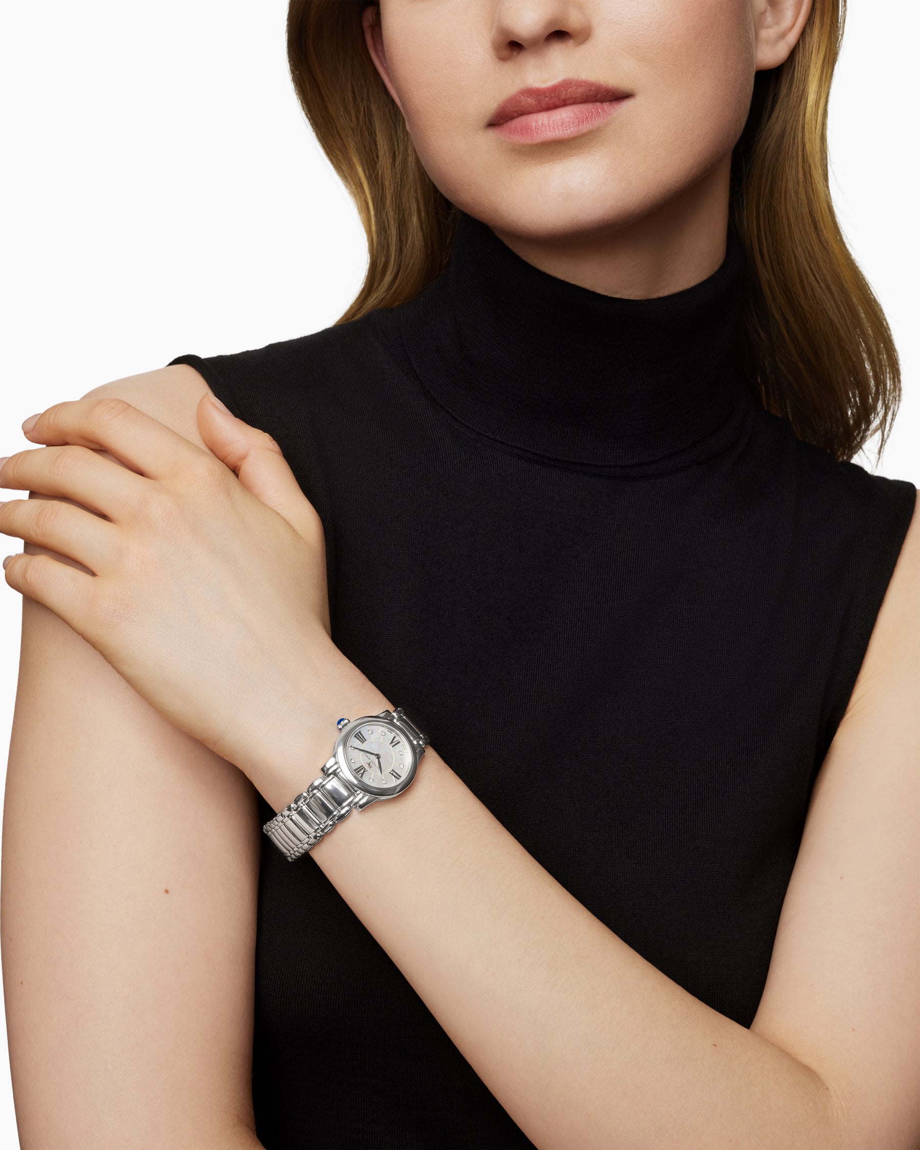 Alternative view of Classic Quartz Watch in Stainless Steel with Diamonds, 38mm