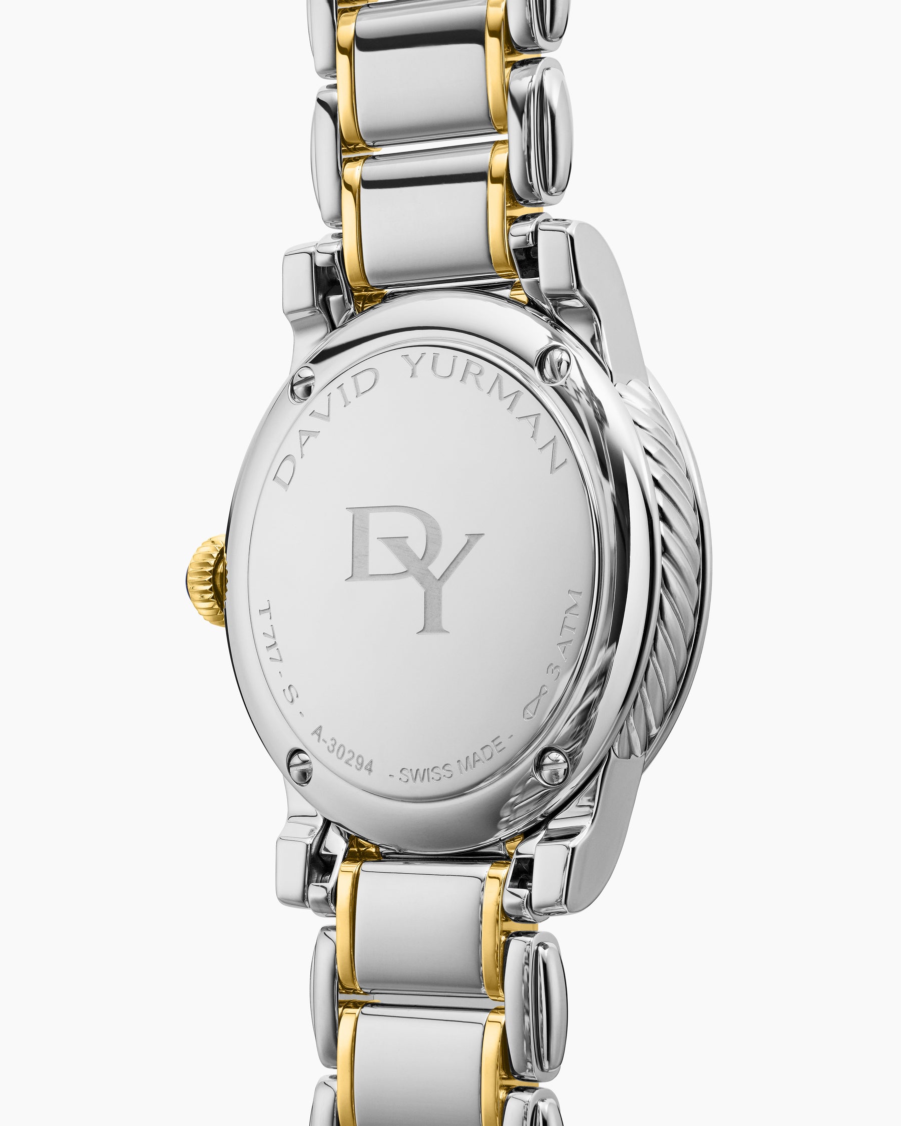Classic Quartz Watch in Stainless Steel with 18K Yellow Gold and Diamond Bezel, 30mm - Image 4