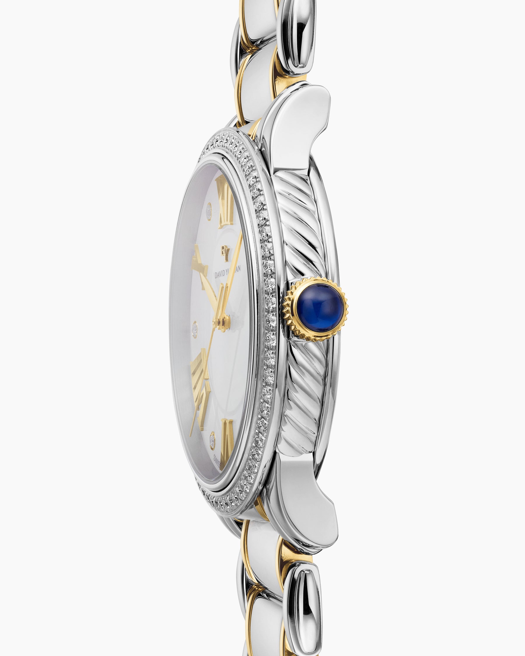 Alternative view of Classic Quartz Watch in Stainless Steel with 18K Yellow Gold and Diamond Bezel, 38mm