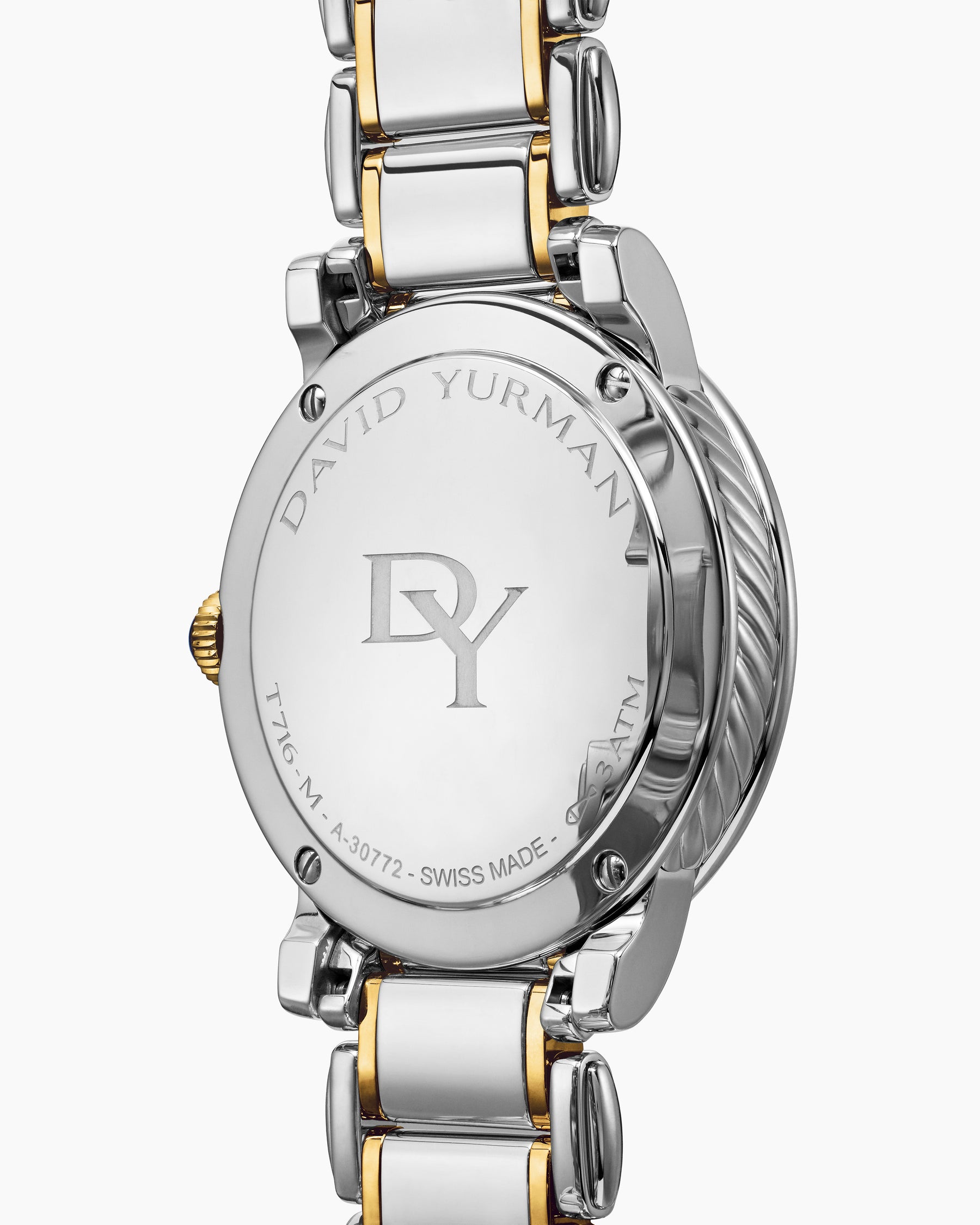 Classic Quartz Watch in Stainless Steel with 18K Yellow Gold and Diamond Bezel, 38mm - Image 3