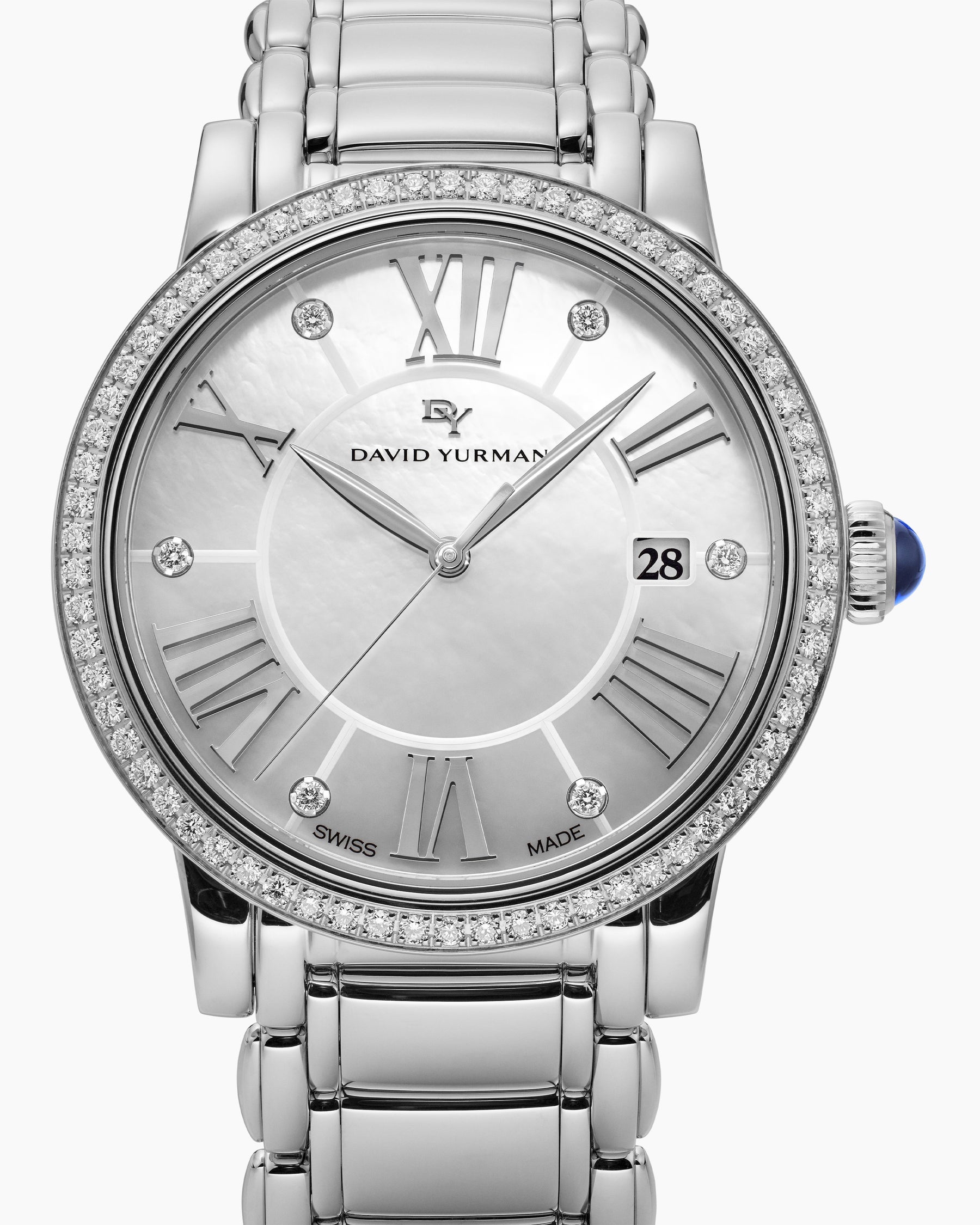 Classic Quartz Watch in Stainless Steel with Diamond Bezel, 38mm - Image 4