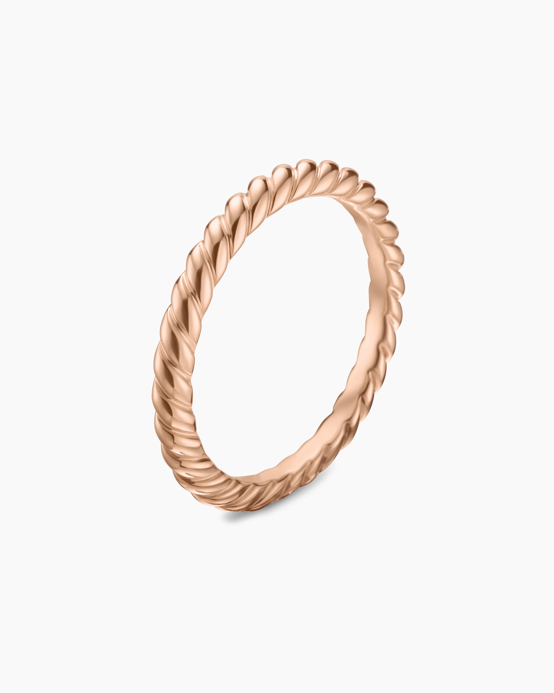 DY Cable Band Ring in 18K Rose Gold, 2mm - Image 3