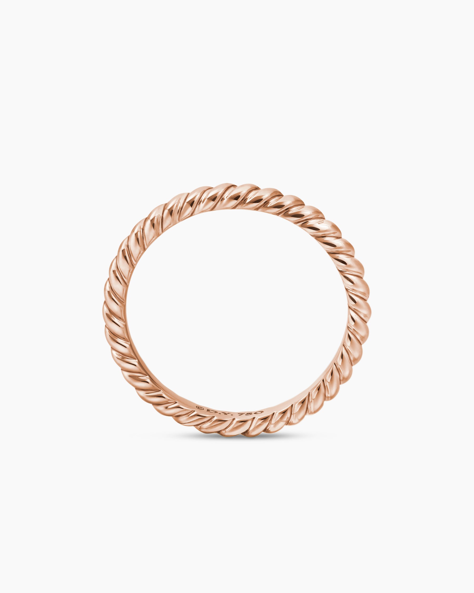 DY Cable Band Ring in 18K Rose Gold, 2mm - Image 5