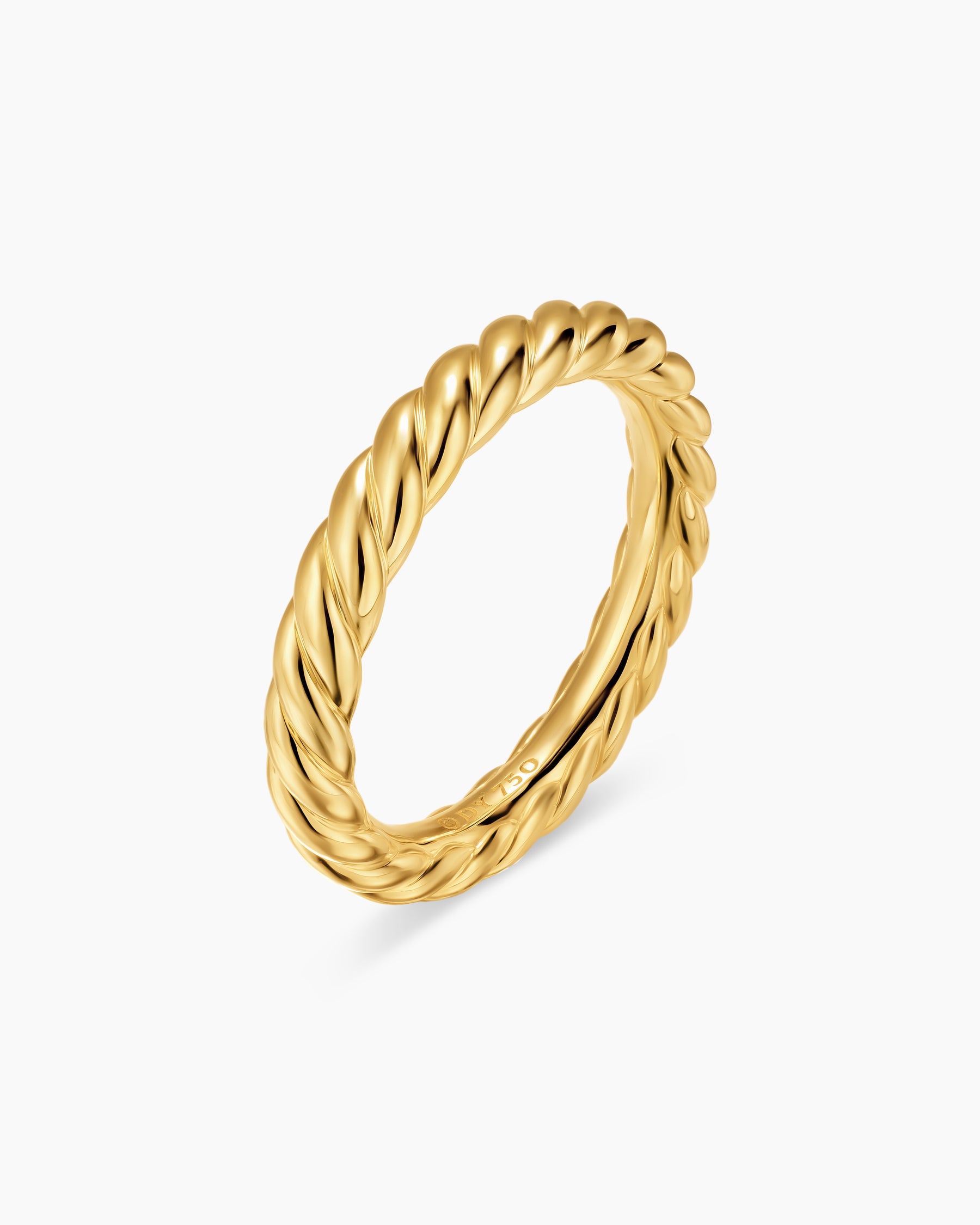 DY Cable Band Ring in 18K Yellow Gold, 3mm - Image 3