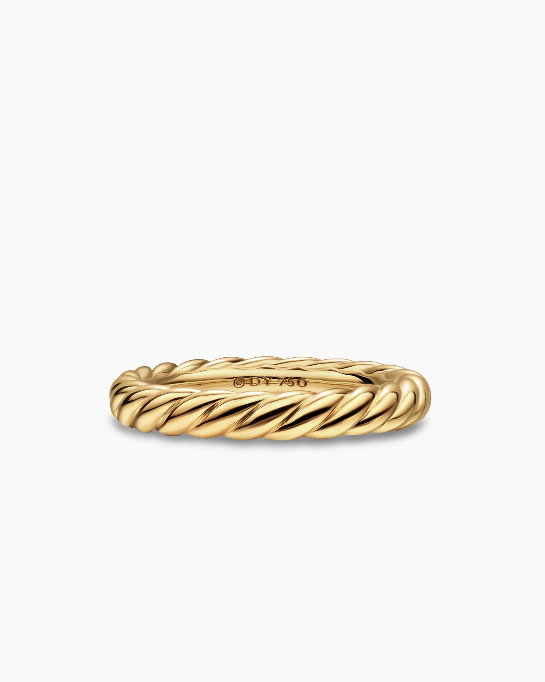 DY Cable Band Ring in 18K Yellow Gold, 3mm