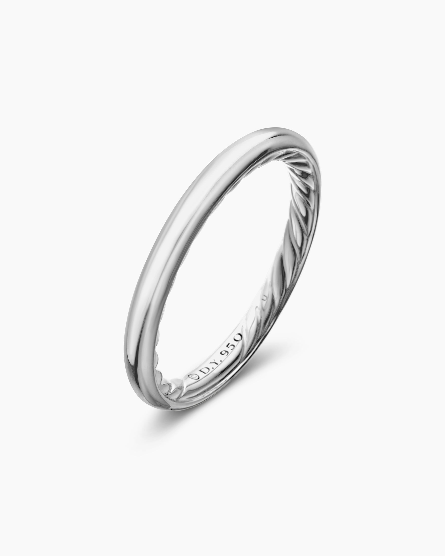 DY Eden Band Ring in Platinum, 2.5mm - Image 3