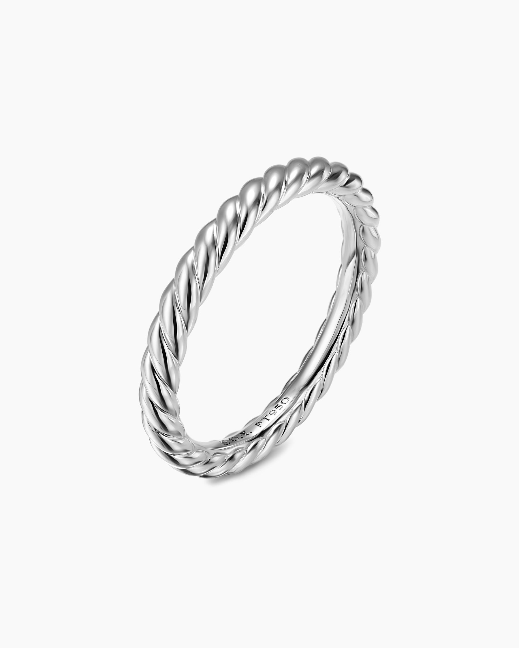 DY Cable Band Ring in Platinum, 2.45mm - Image 3
