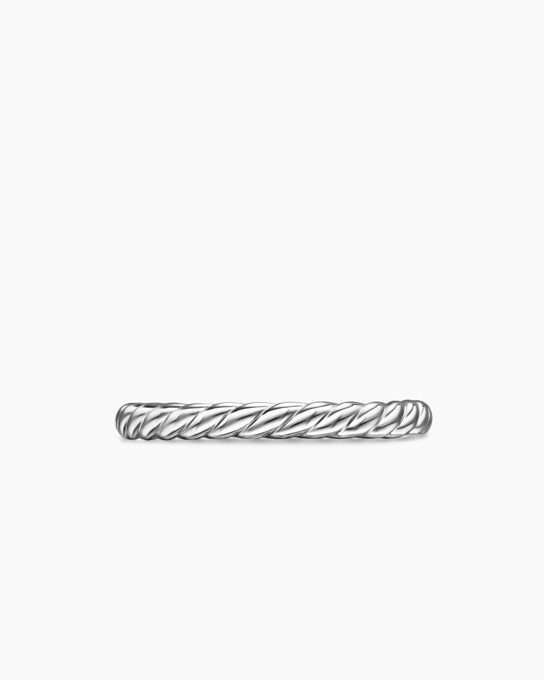 DY Cable Band Ring in Platinum, 2.45mm - Image 4