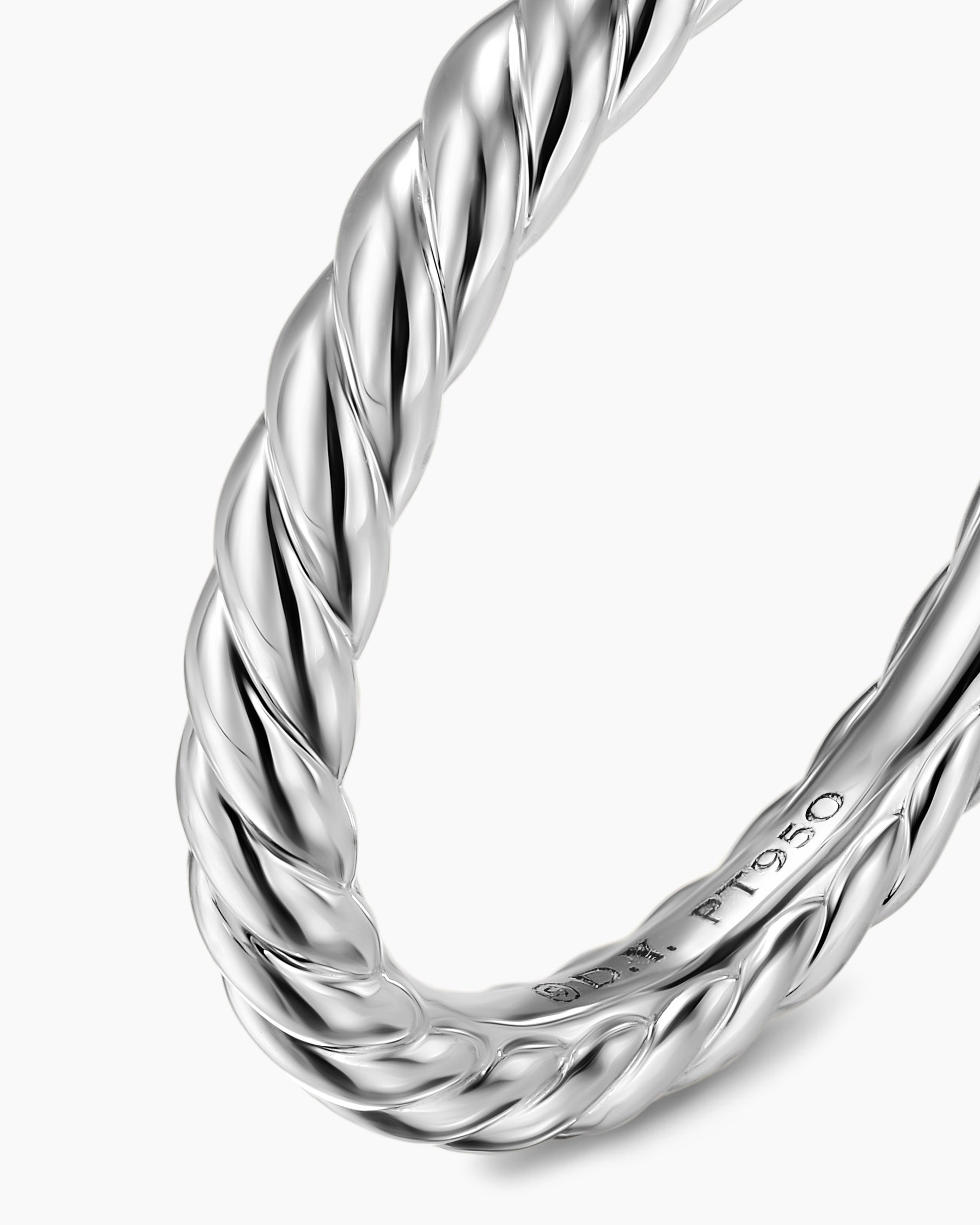 DY Cable Band Ring in Platinum, 2.45mm - Image 6