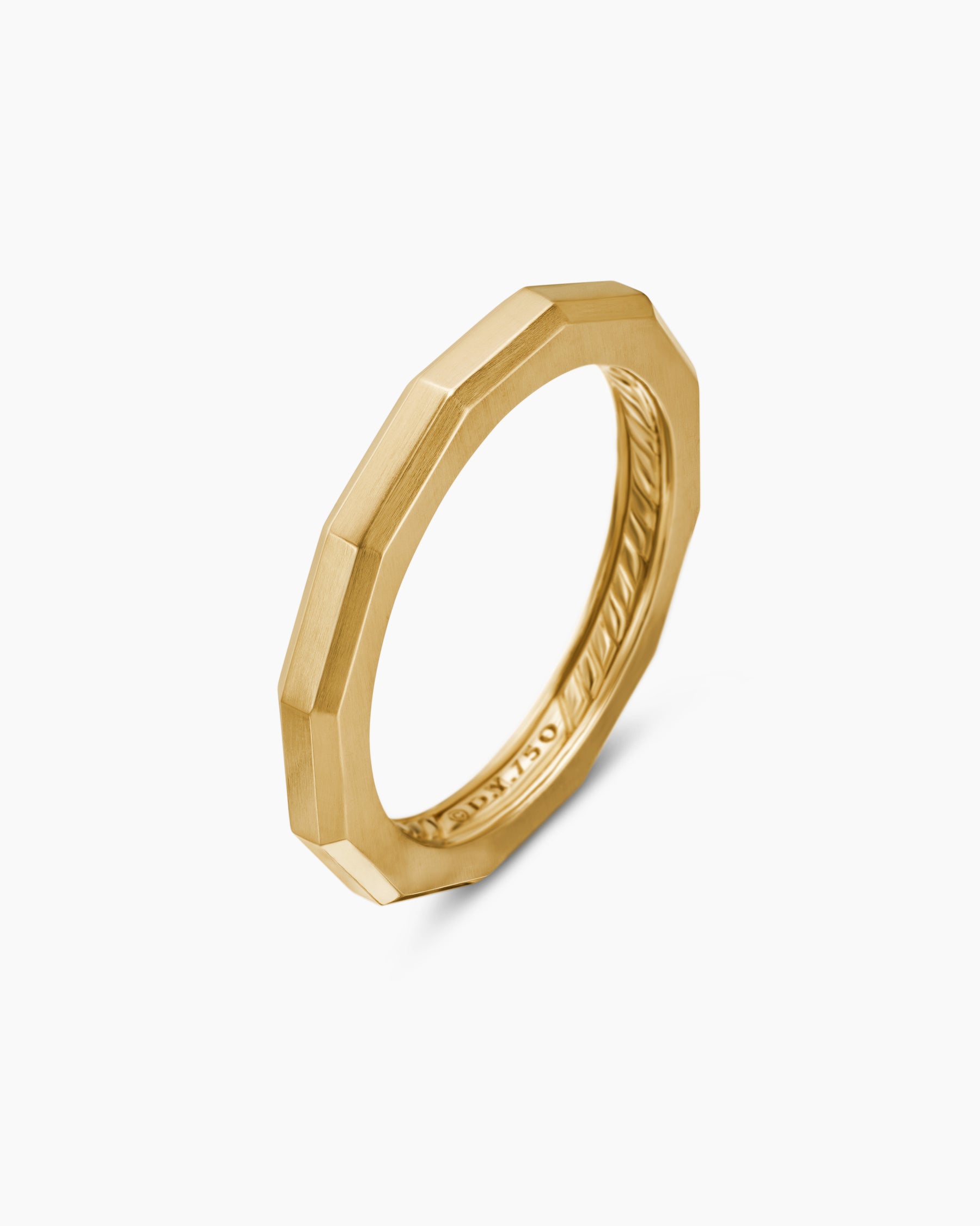 DY Delaunay Faceted Band Ring in 18K Yellow Gold, 2.5mm - Image 3