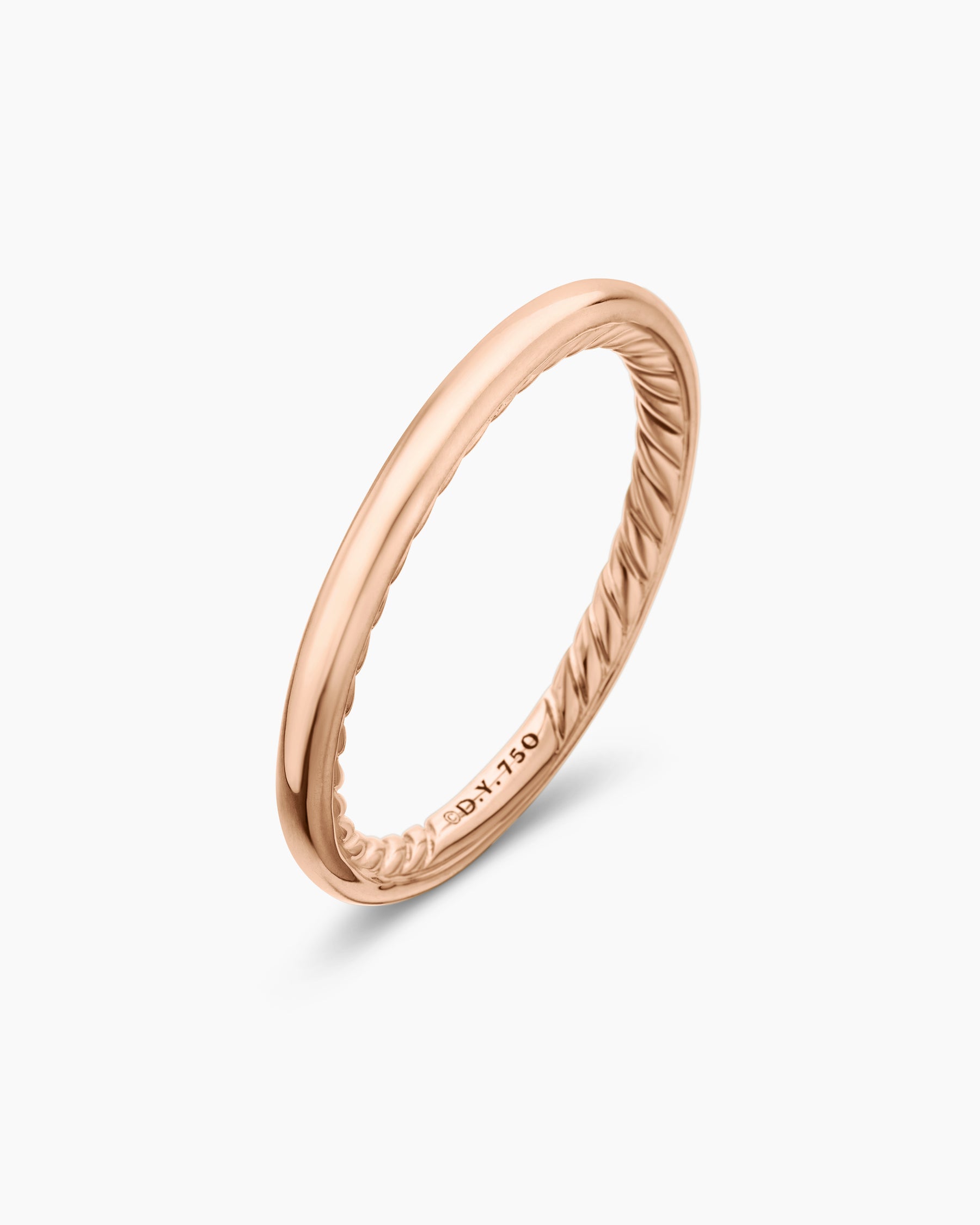 DY Eden Band Ring in 18K Rose Gold, 2mm - Image 3
