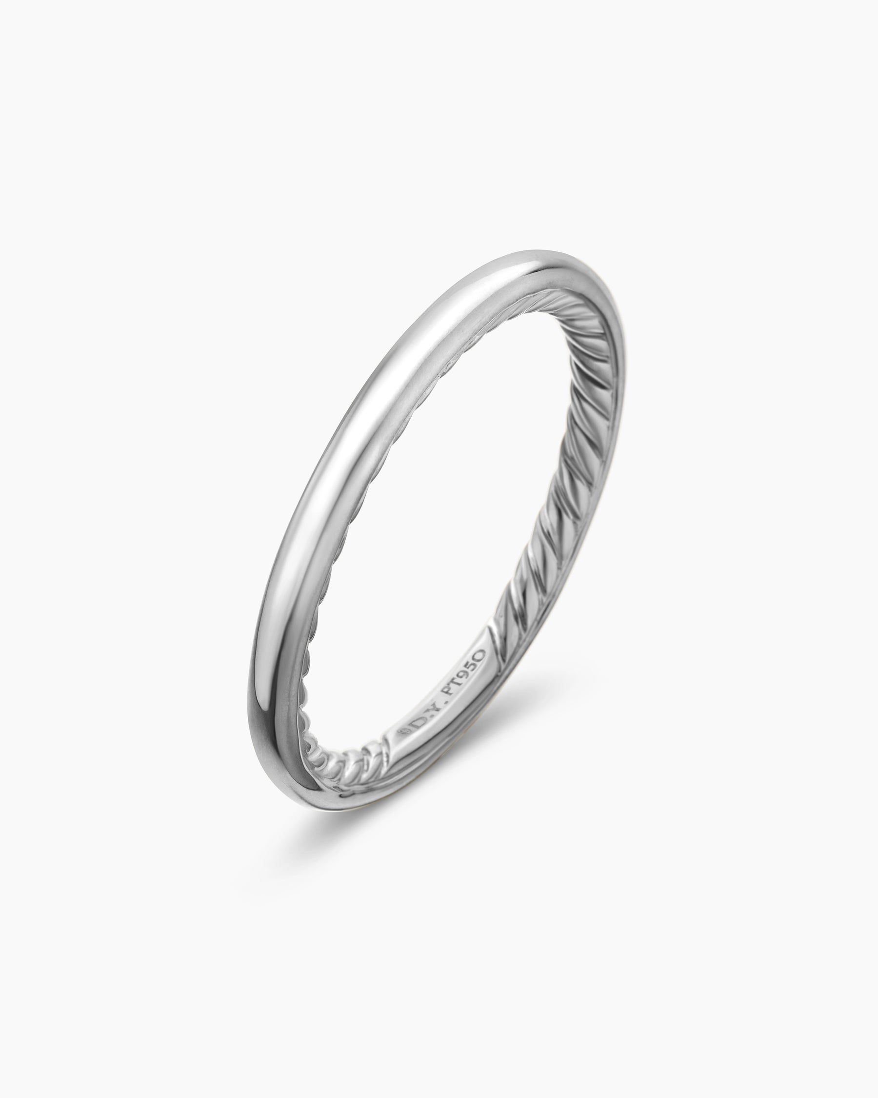 DY Eden Band Ring in Platinum, 2mm - Image 3