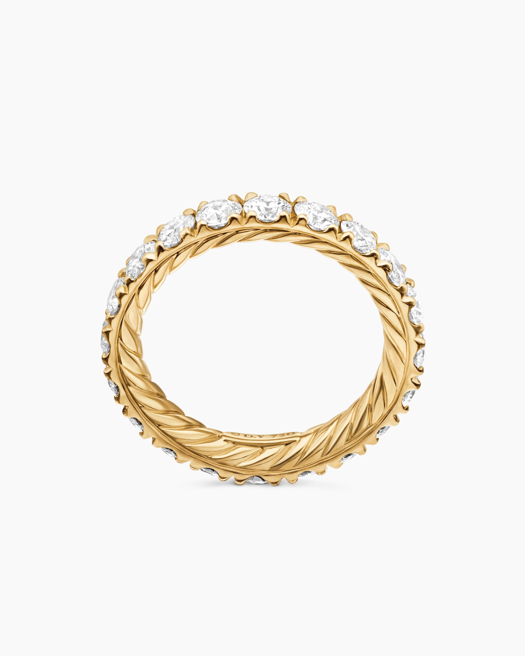 DY Eden Band Ring in 18K Yellow Gold with Diamonds, 3.6mm - Image 5