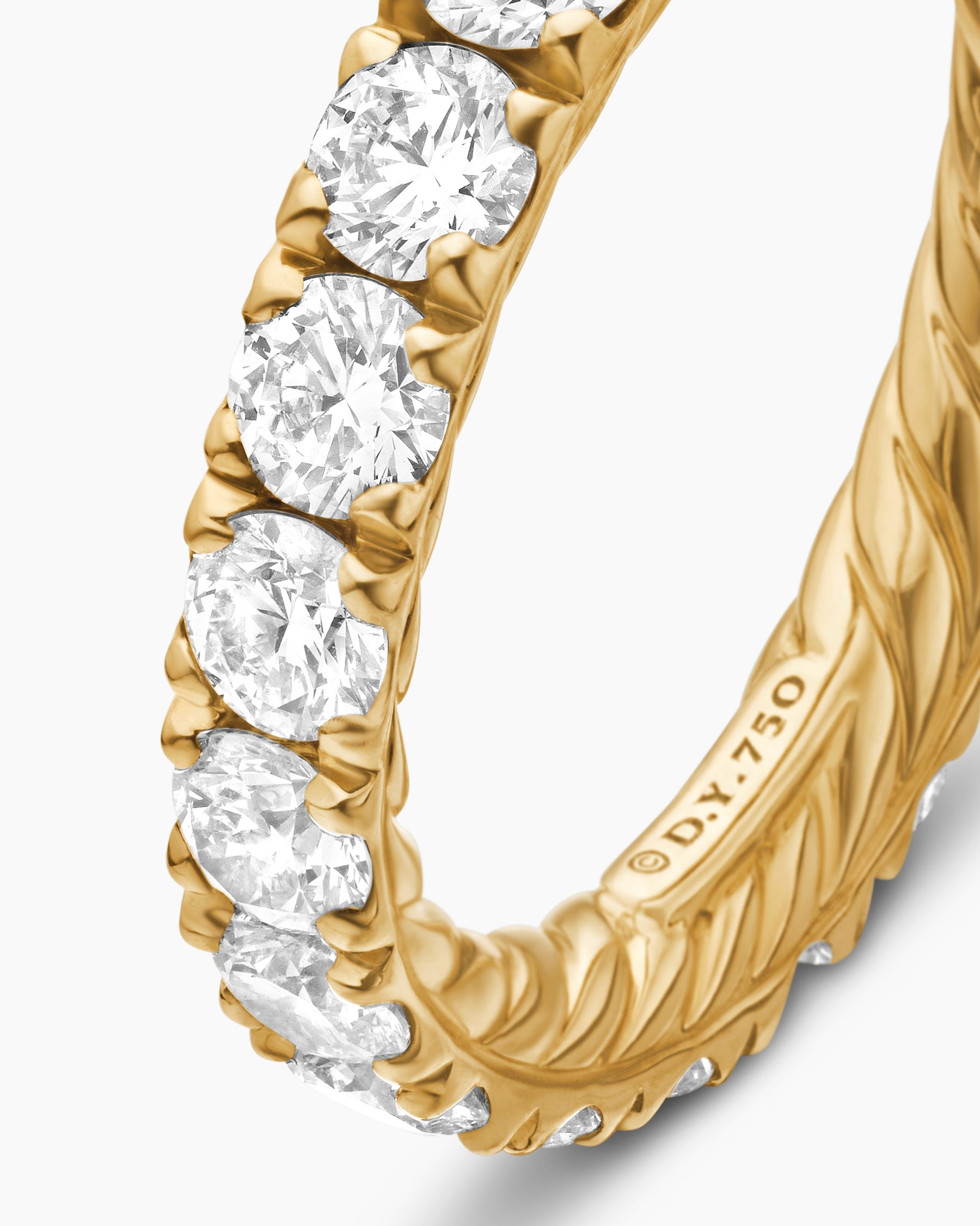 DY Eden Band Ring in 18K Yellow Gold with Diamonds, 3.6mm - Image 6
