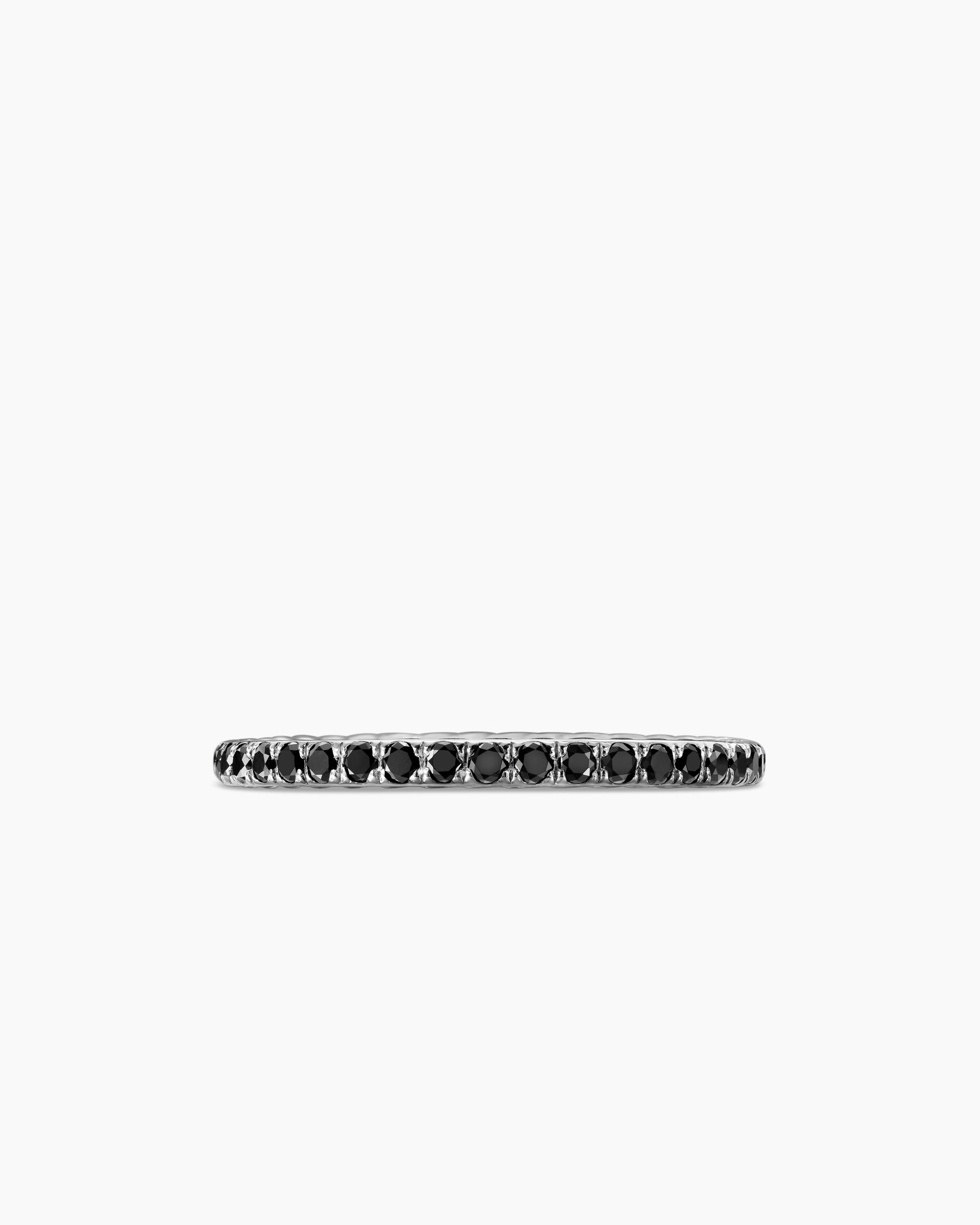 DY Eden Band Ring in Platinum with Pavé Black Diamonds, 1.85mm - Image 4