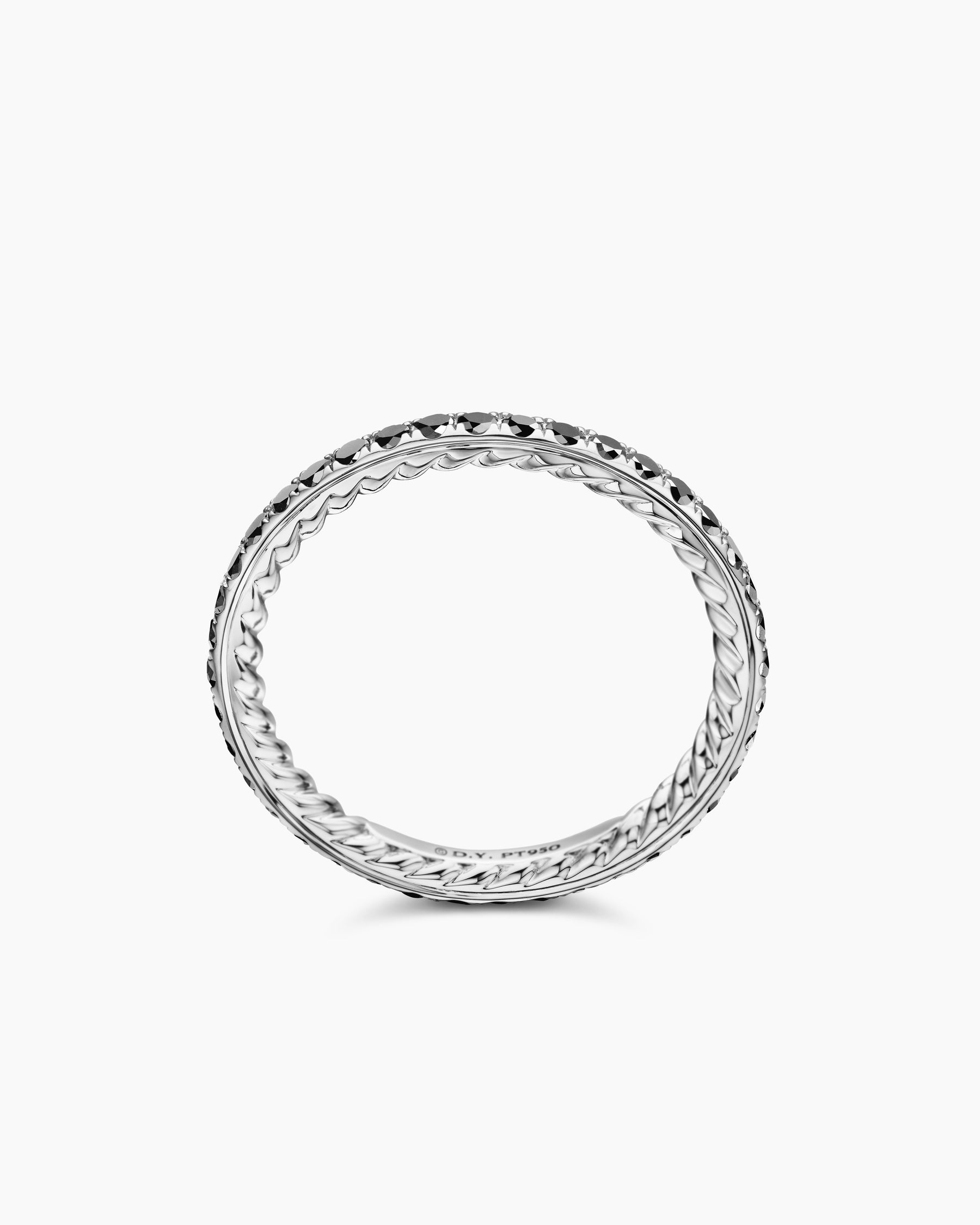 DY Eden Band Ring in Platinum with Pavé Black Diamonds, 1.85mm - Image 5
