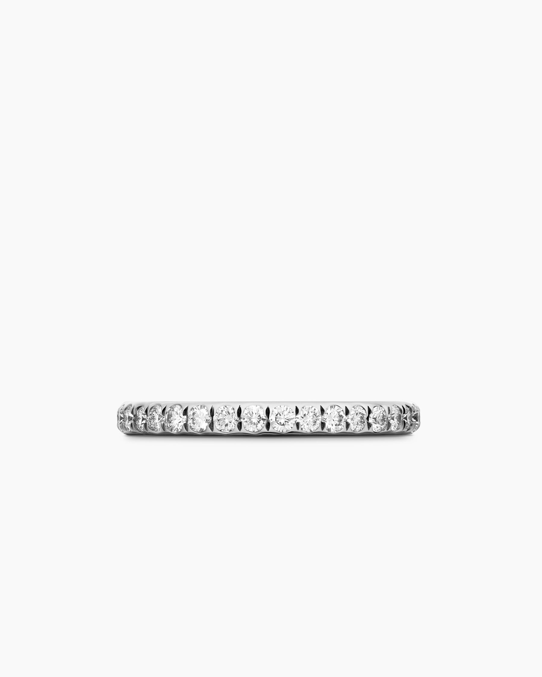 DY Eden Band Ring in Platinum with Diamonds, 2.2mm - Image 4