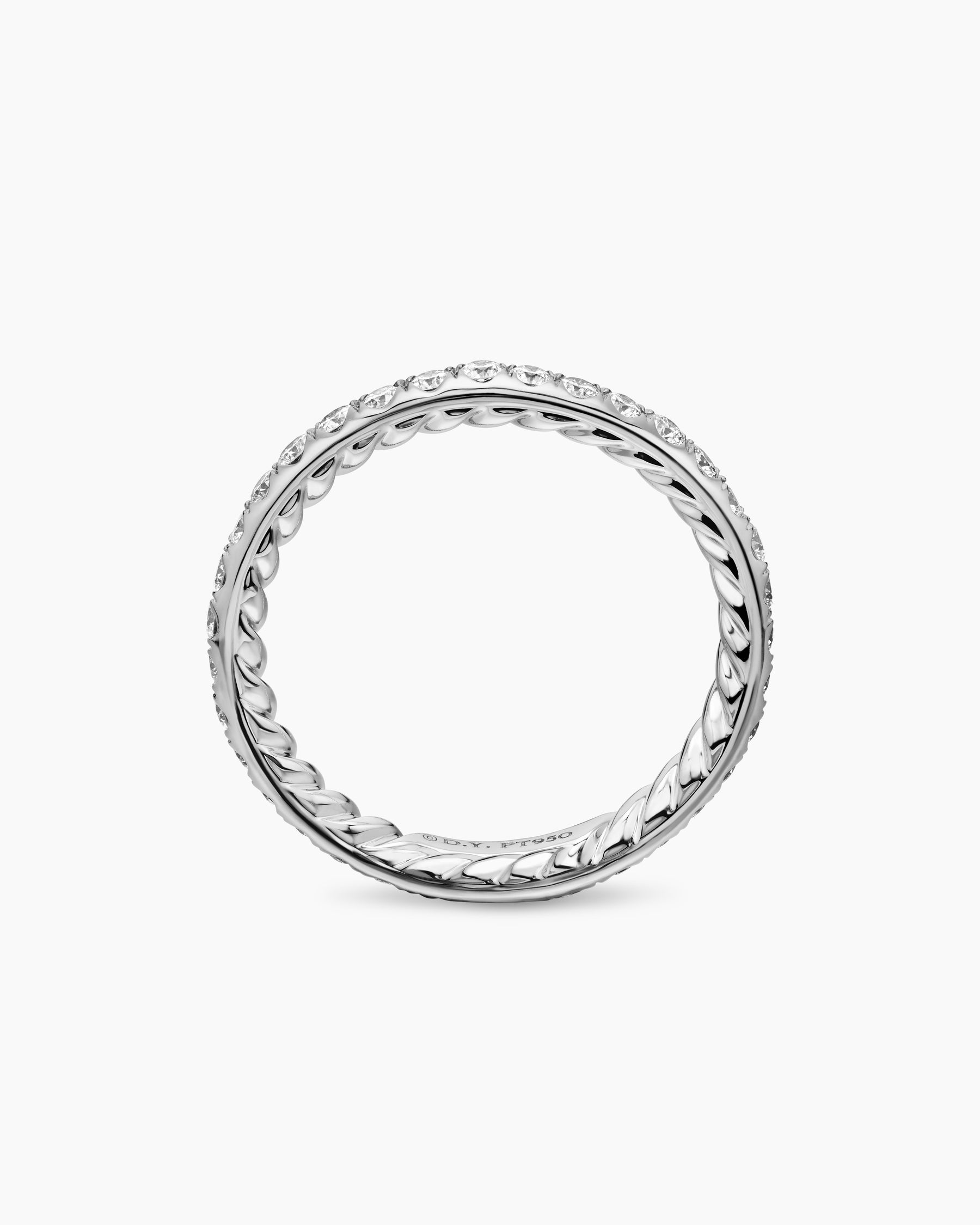 DY Eden Band Ring in Platinum with Diamonds, 2.2mm - Image 5