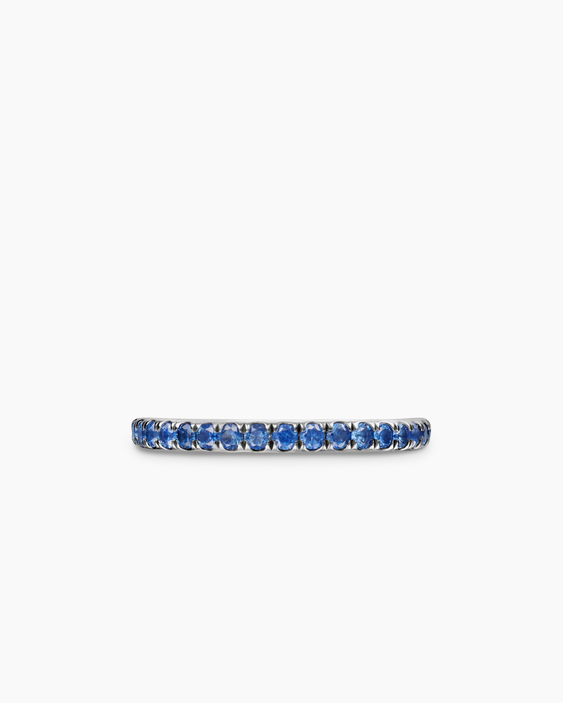 DY Eden Band Ring in Platinum with Sapphires, 2.2mm - Image 4