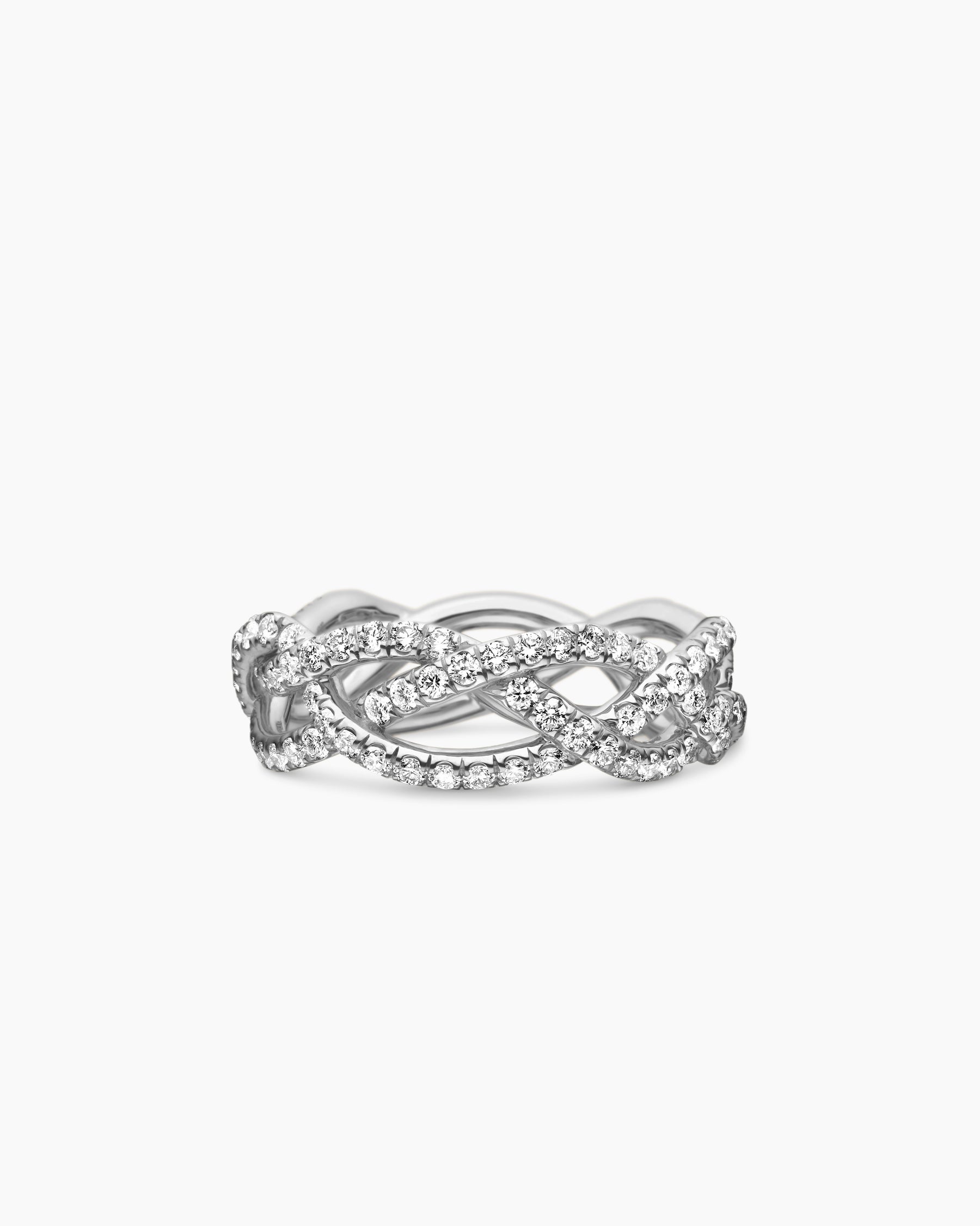 Wisteria Band Ring in Platinum with Diamonds, 7.3mm