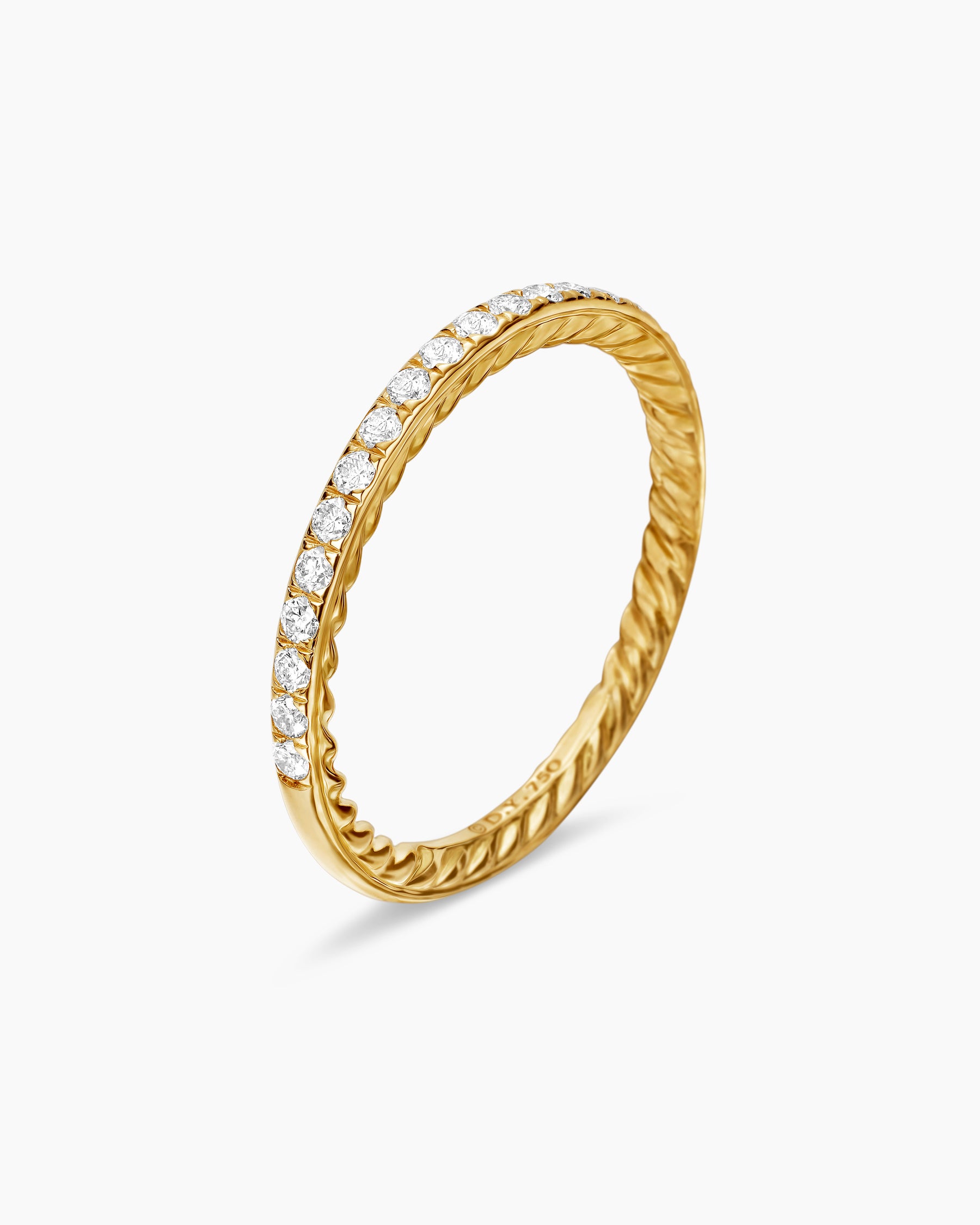 DY Eden Partway Band Ring in 18K Yellow Gold with Diamonds, 1.85mm - Image 3