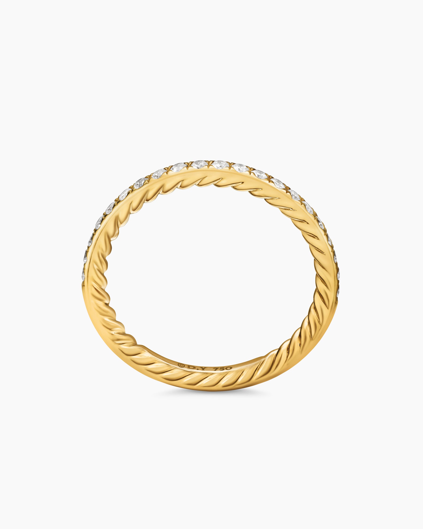 DY Eden Partway Band Ring in 18K Yellow Gold with Diamonds, 1.85mm - Image 5