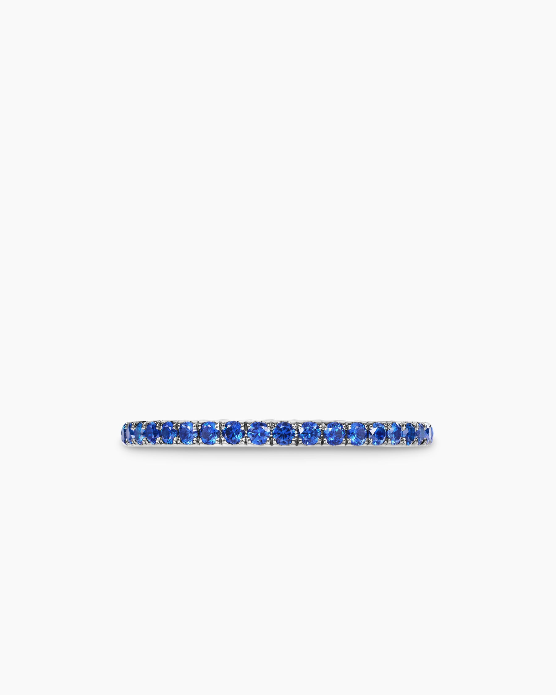 DY Eden Partway Band Ring in Platinum with Sapphires, 1.85mm - Image 4