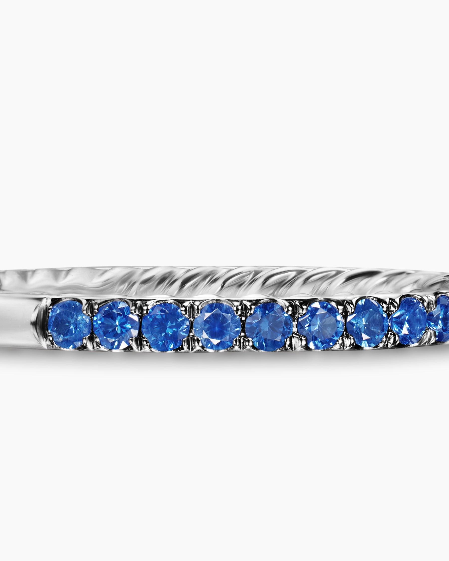 DY Eden Partway Band Ring in Platinum with Sapphires, 1.85mm - Image 6