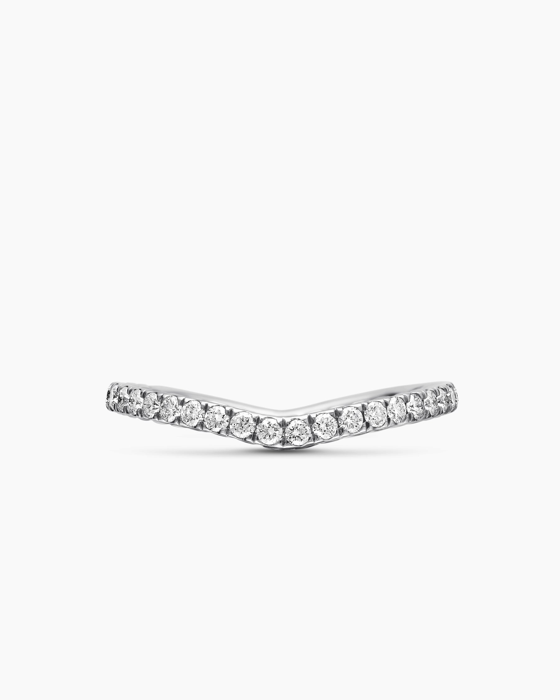 DY Crossover Nesting Band Ring in Platinum with Pavé Diamonds, 1.9mm - Image 4