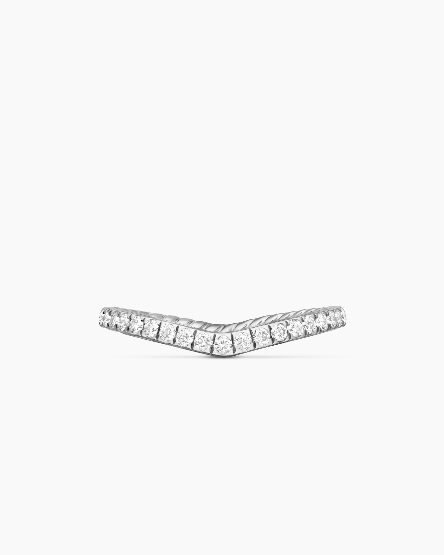 DY Crossover Nesting Band Ring in Platinum with Pavé Diamonds, 1.9mm - Image 6