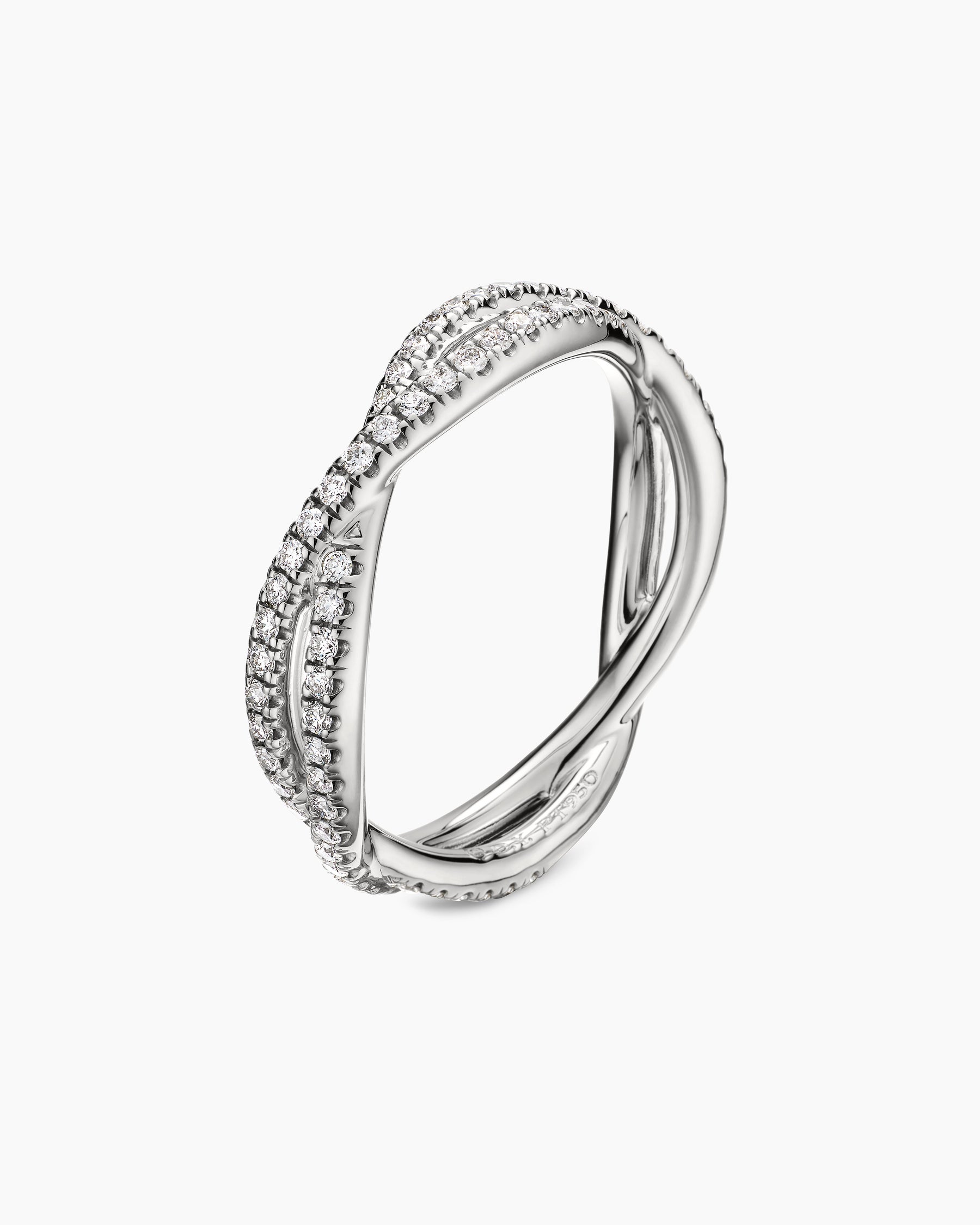DY Infinity Band Ring in Platinum with Diamonds, 4.18mm - Image 3
