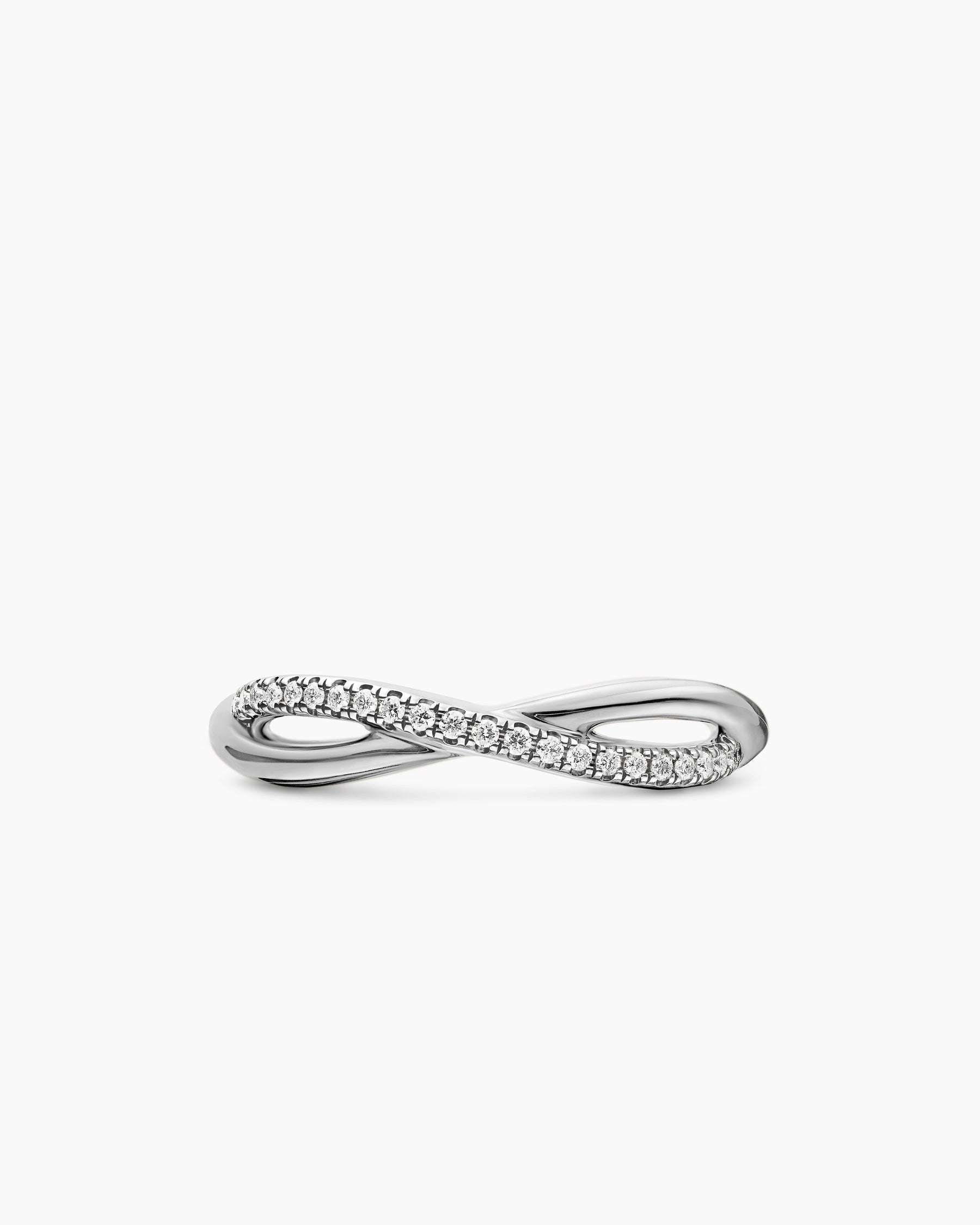 DY Infinity Band Ring in Platinum with Diamonds, 4.18mm - Image 4