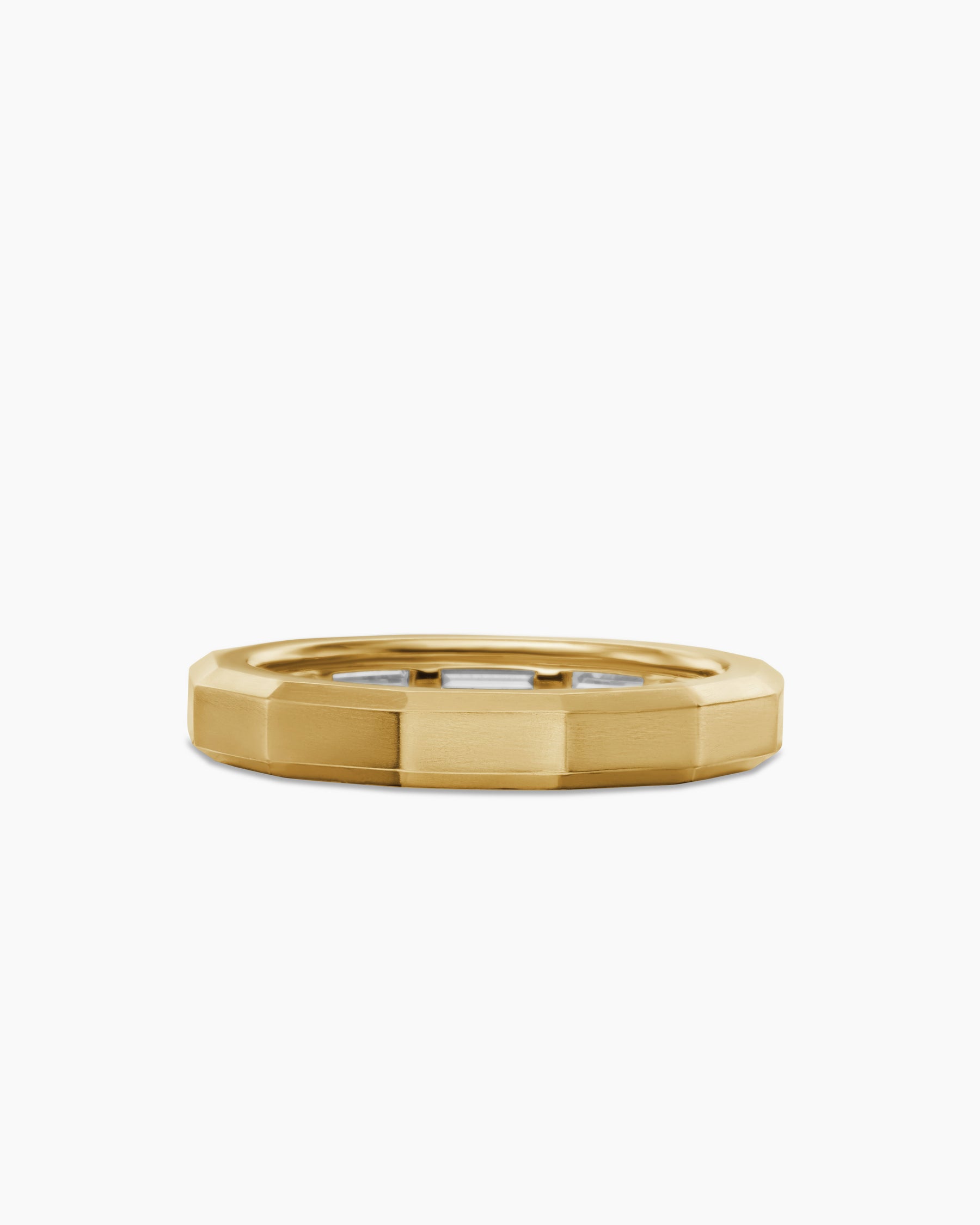 DY Delaunay Band Ring in 18K Yellow Gold with Baguette Diamonds, 3.2mm - Image 6