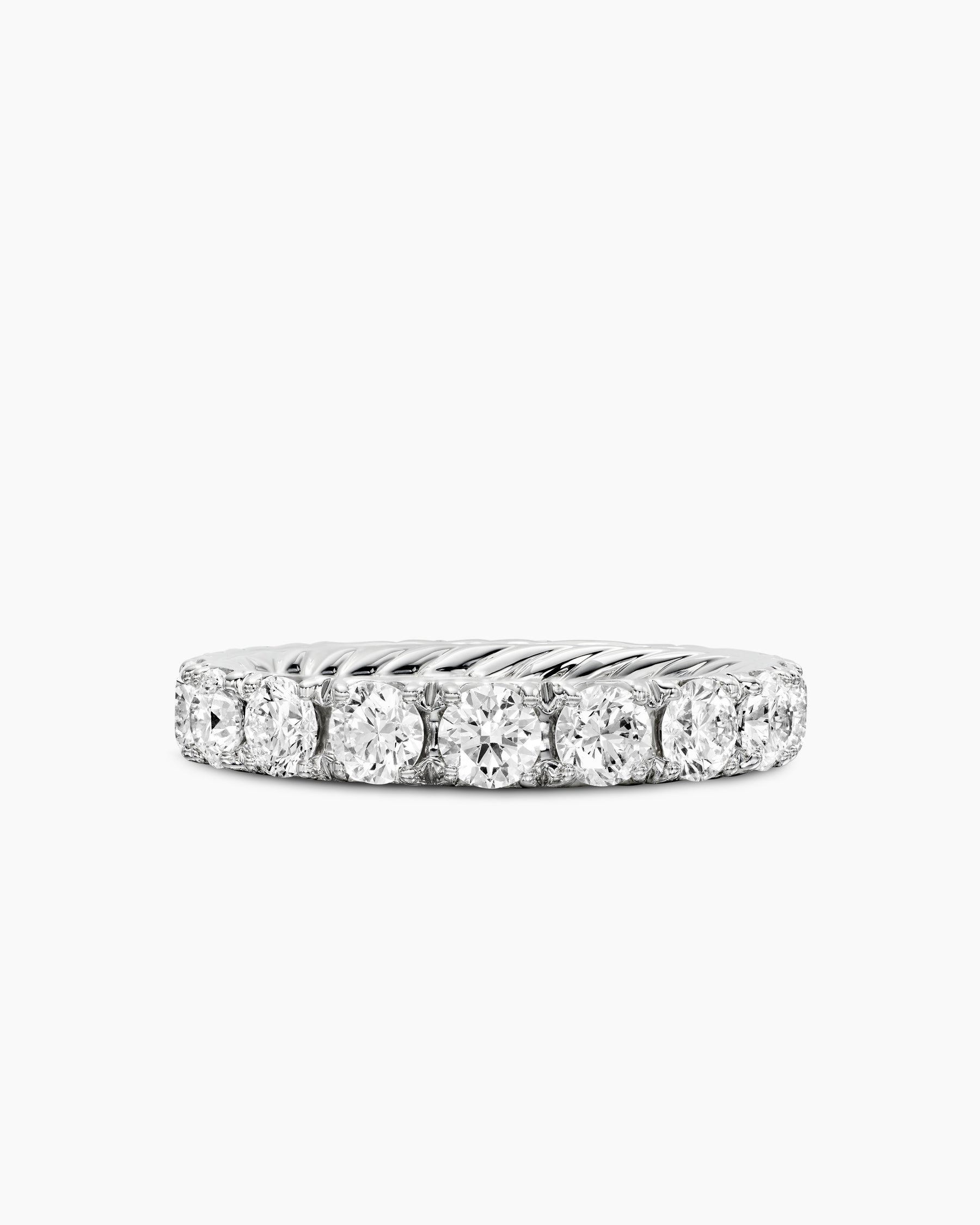 DY Eden Eternity Band Ring in Platinum with Diamonds, 3.9mm