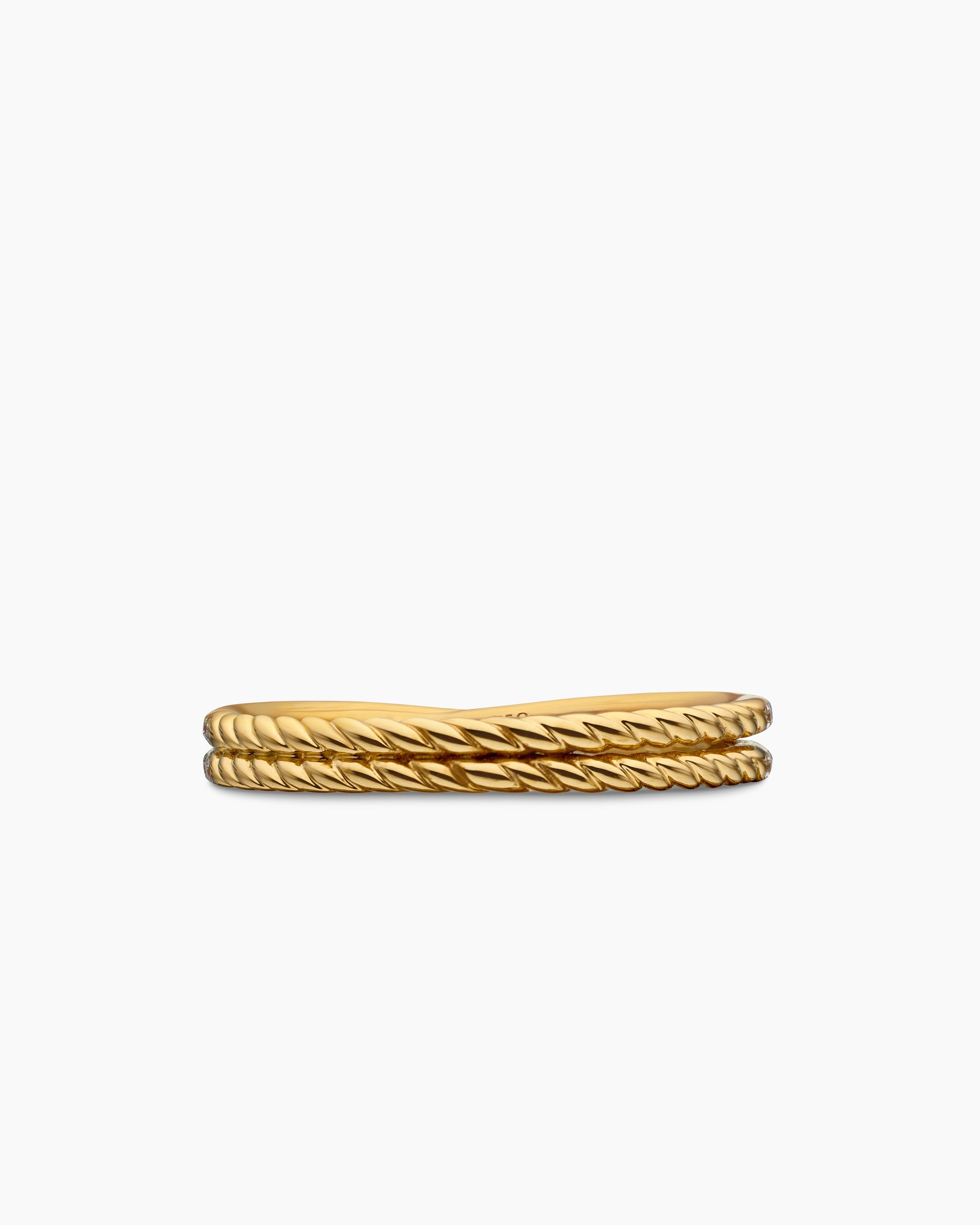 DY Crossover Micro Pavé Band Ring in 18K Yellow Gold with Pavé Diamonds, 3.14mm - Image 6