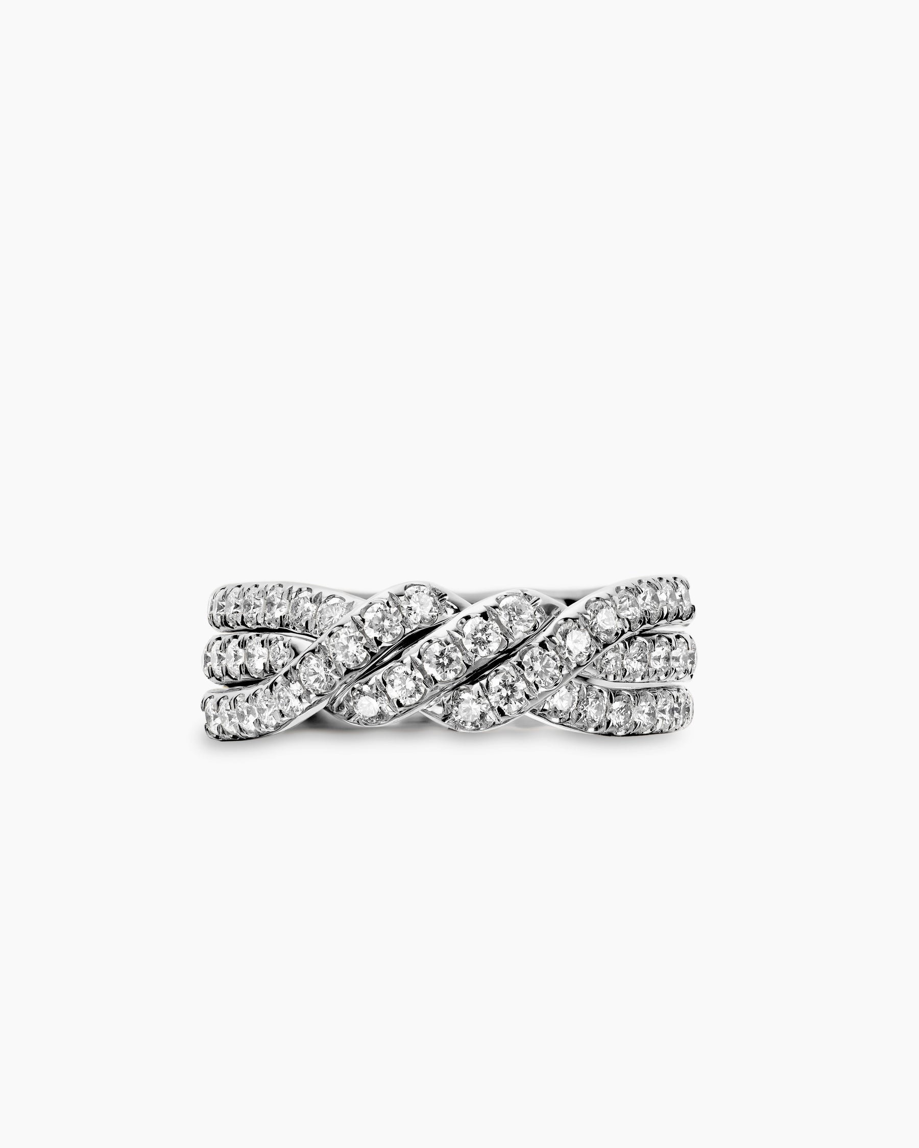 Continuance Three Row Band Ring in Platinum with Diamonds, 6mm - Image 4