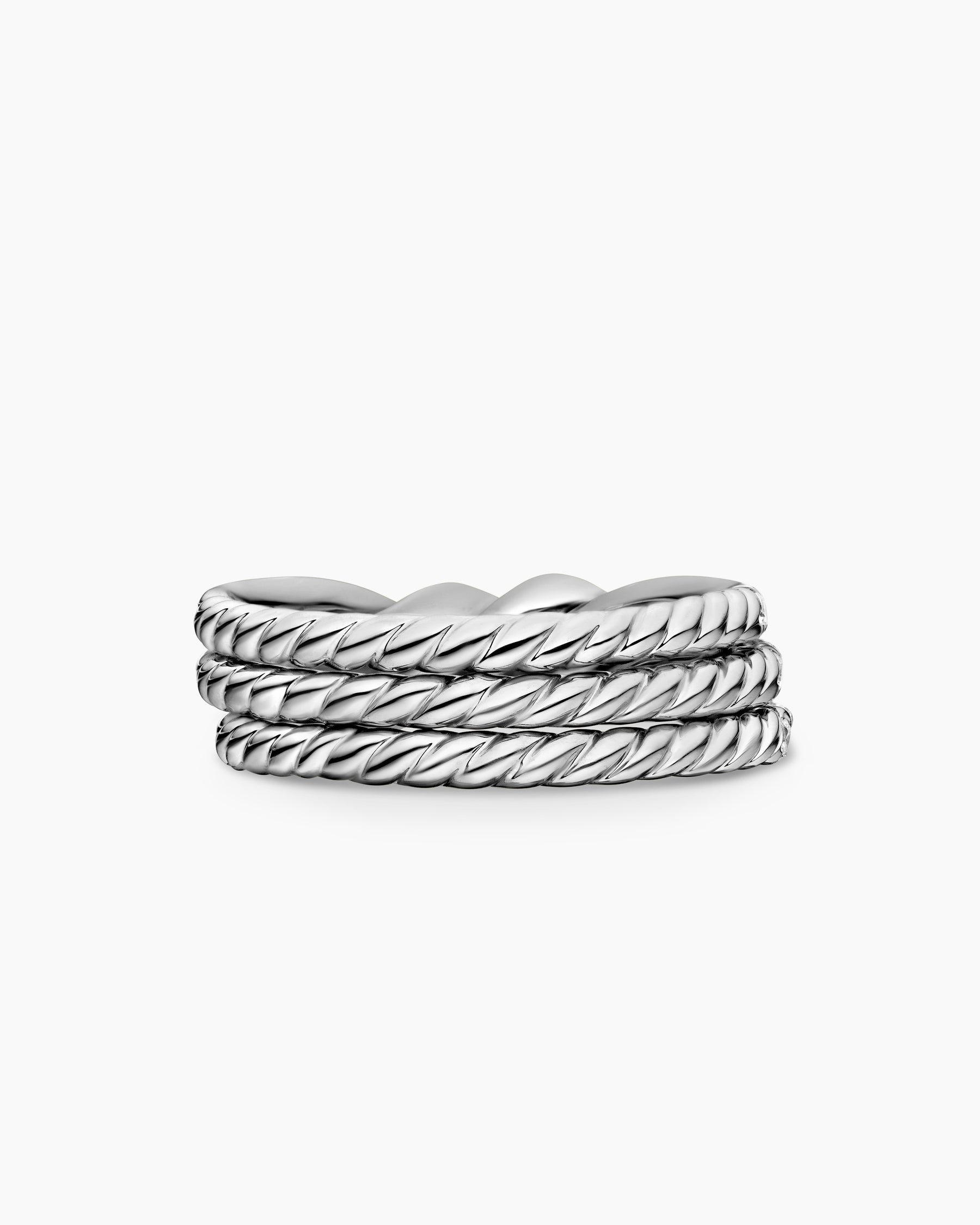 Continuance Three Row Band Ring in Platinum with Diamonds, 6mm - Image 6