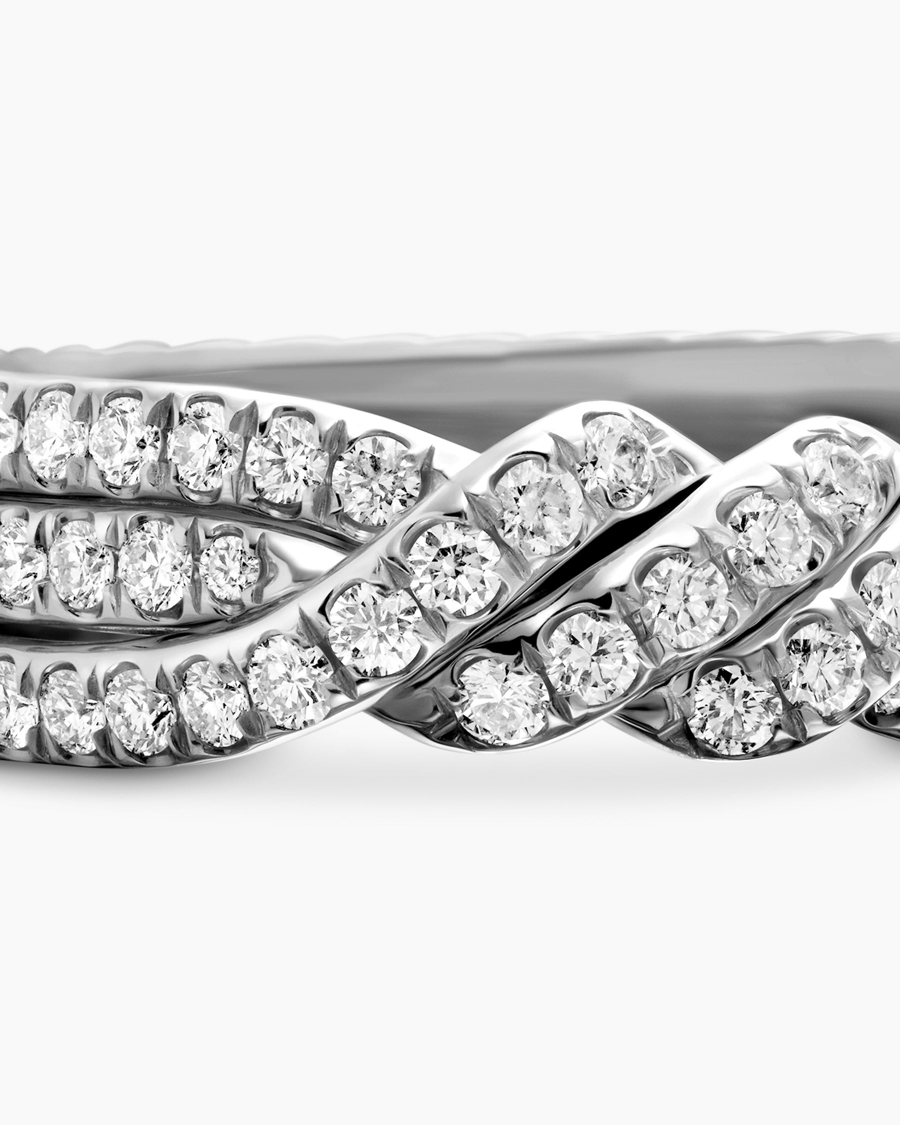 Continuance Three Row Band Ring in Platinum with Diamonds, 6mm - Image 7