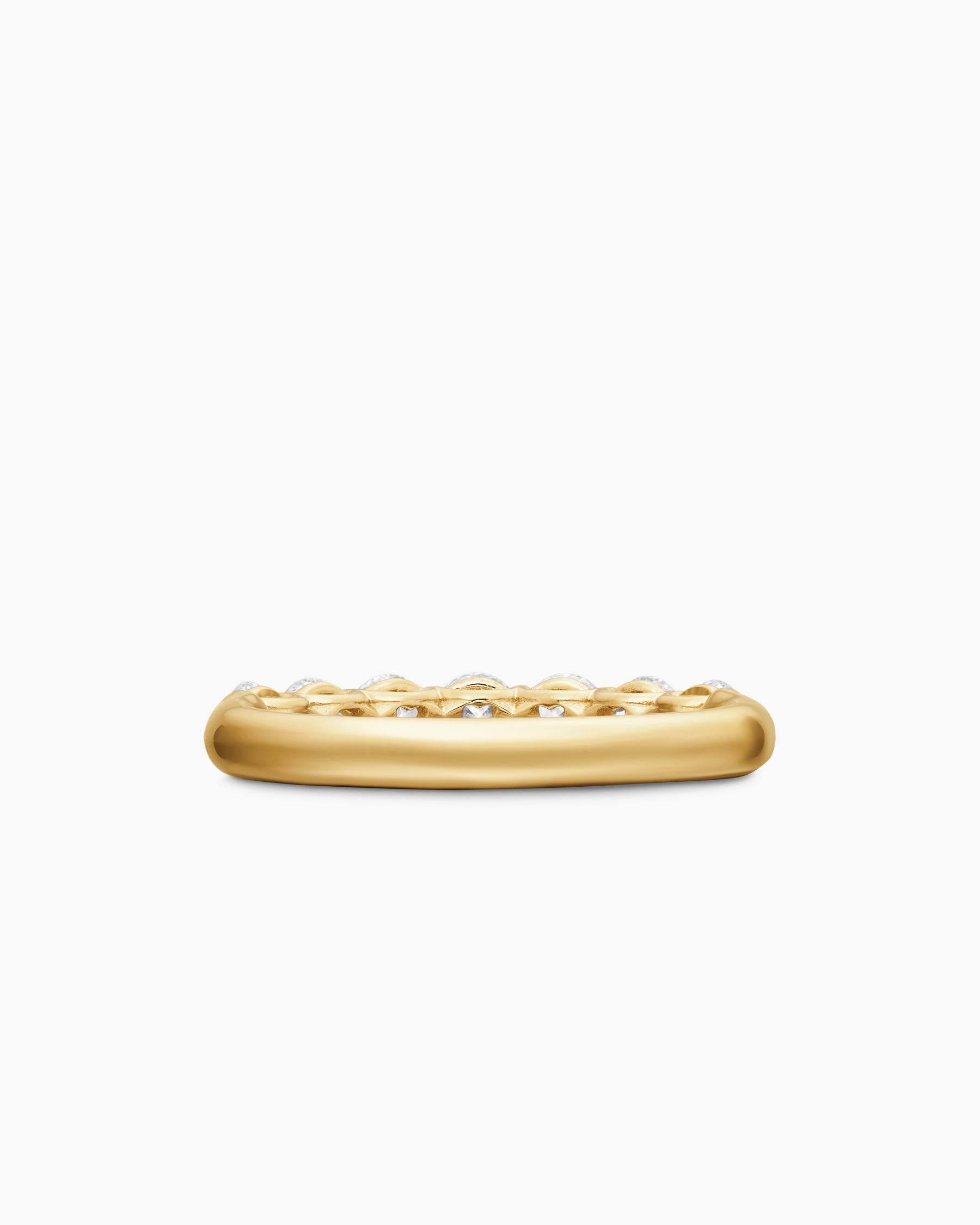 DY Eden Partway Band Ring in 18K Yellow Gold with Diamonds, 3.4mm - Image 6