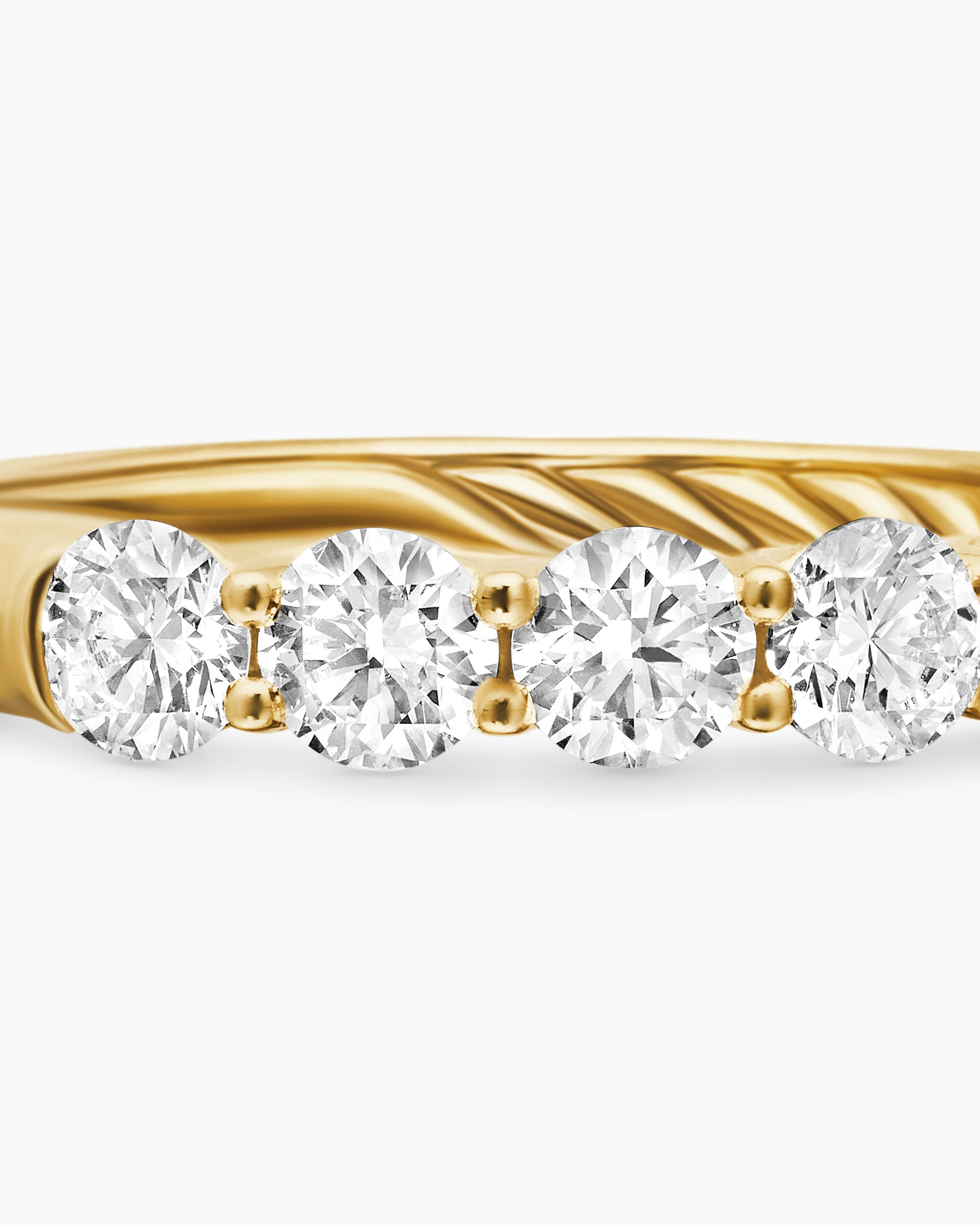 DY Eden Partway Band Ring in 18K Yellow Gold with Diamonds, 3.4mm - Image 7