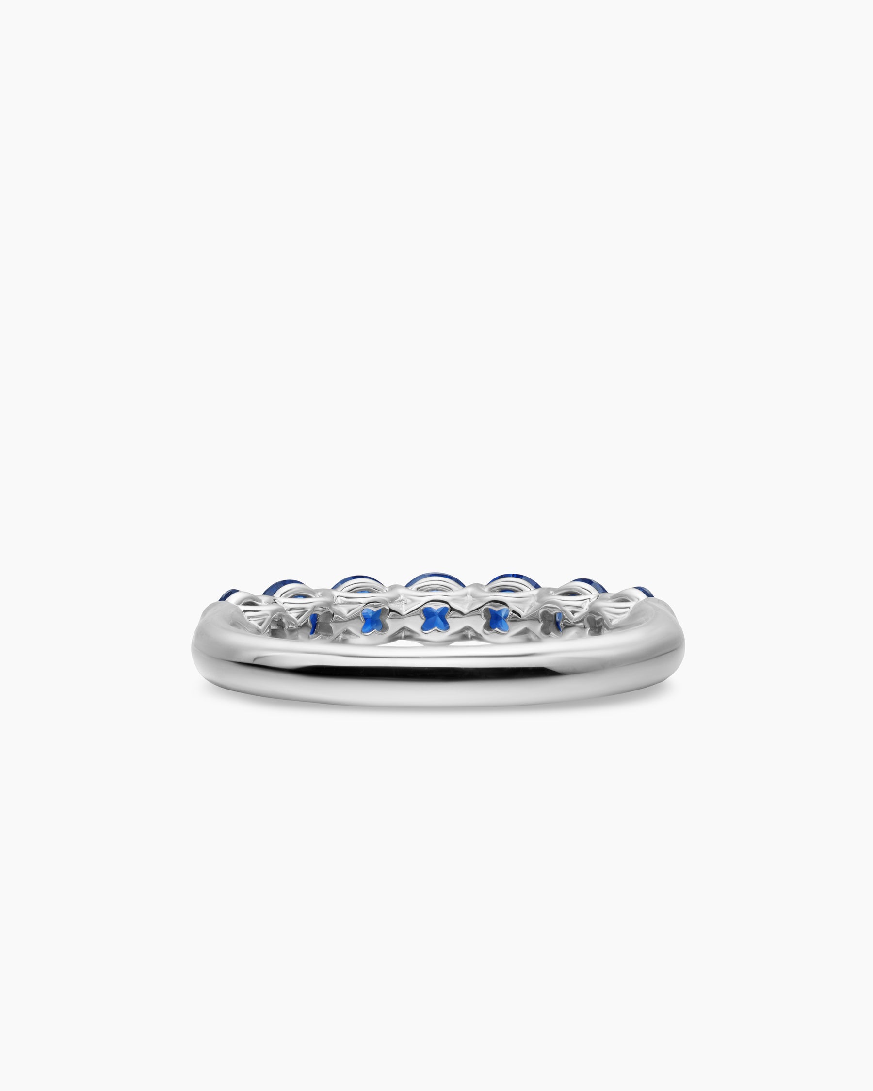 DY Eden Partway Band Ring in Platinum with Blue Sapphires, 3.4mm - Image 5