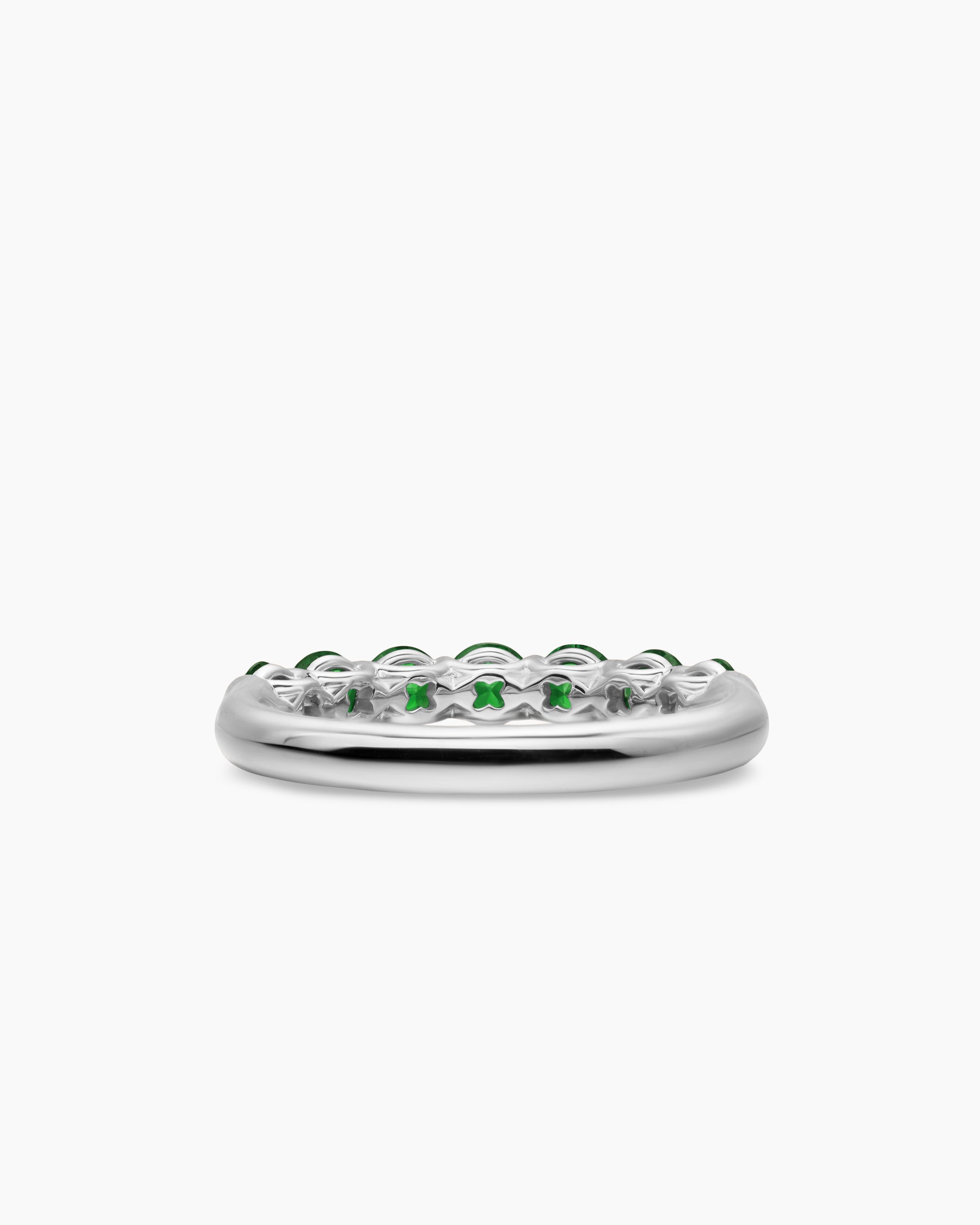 DY Eden Partway Band Ring in Platinum with Tsavorites, 3.4mm - Image 5