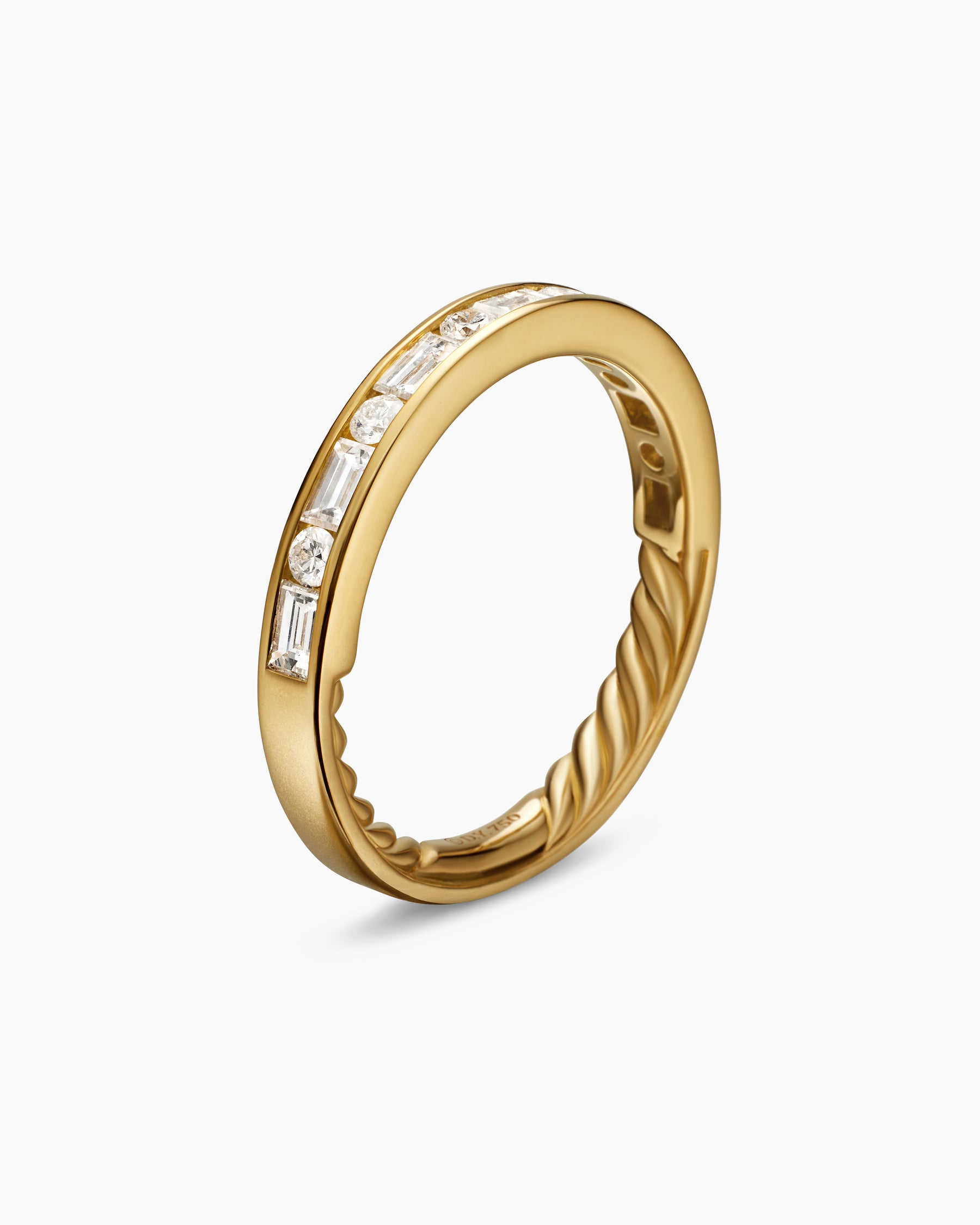 DY Eden Partway Alternating Diamond Band Ring in 18K Yellow Gold with Diamonds, 2.8mm - Image 3