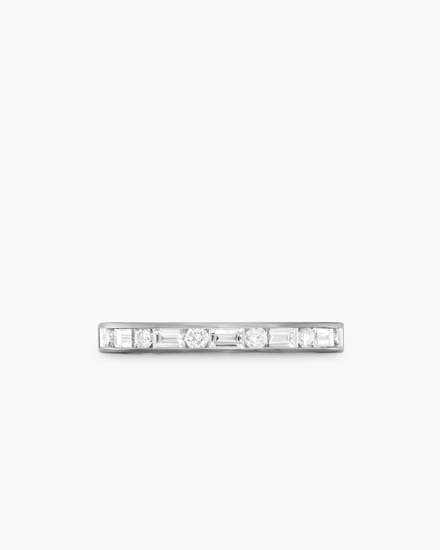 DY Eden Partway Alternating Diamond Band Ring in Platinum with Diamonds, 2.8mm - Image 4