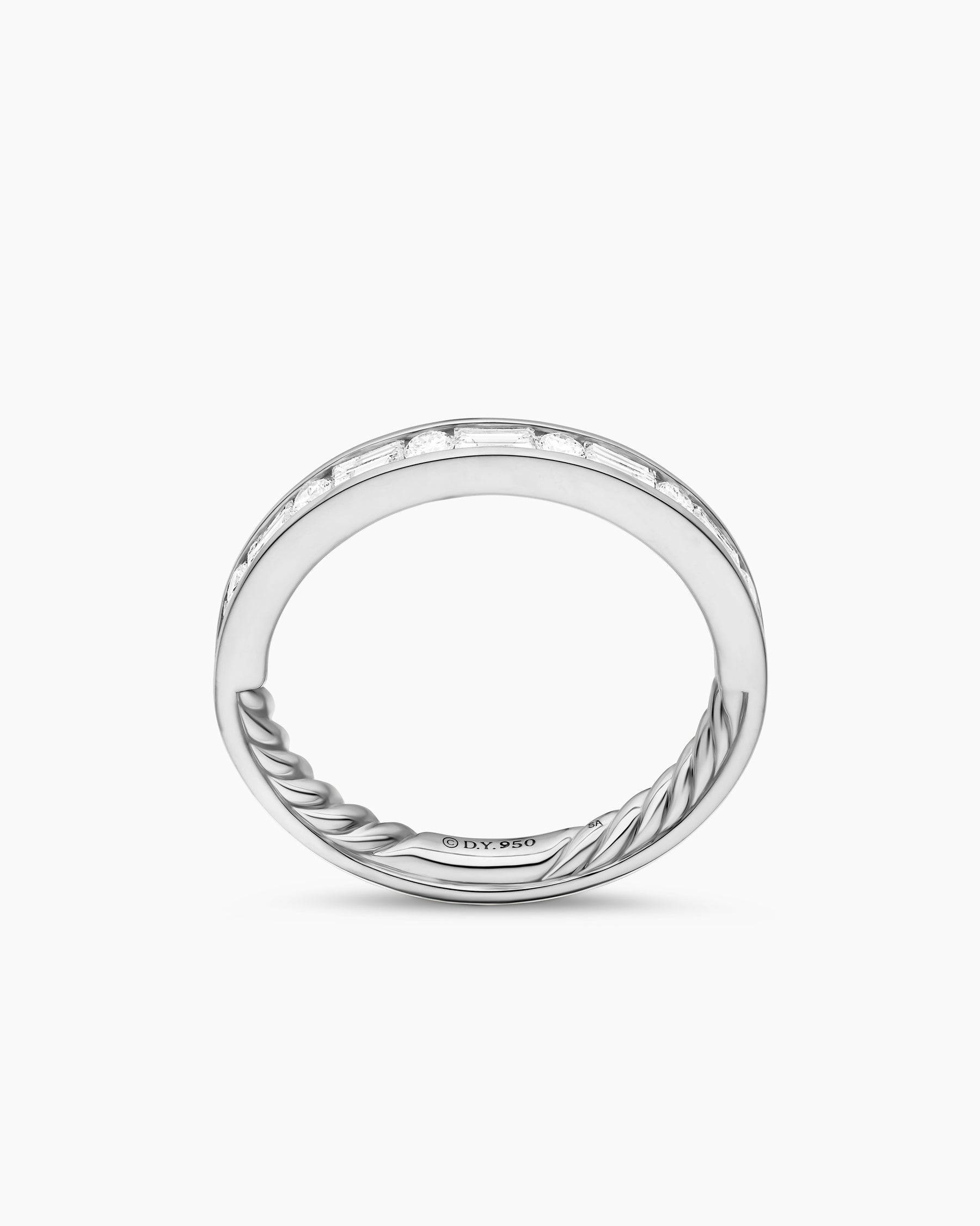 DY Eden Partway Alternating Diamond Band Ring in Platinum with Diamonds, 2.8mm - Image 5