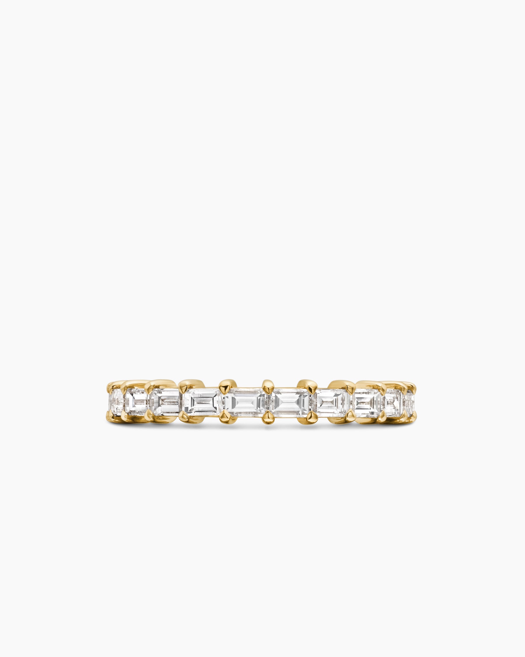 DY Eden Partway Band Ring in 18K Yellow Gold with Baguette Diamonds, 2mm - Image 4